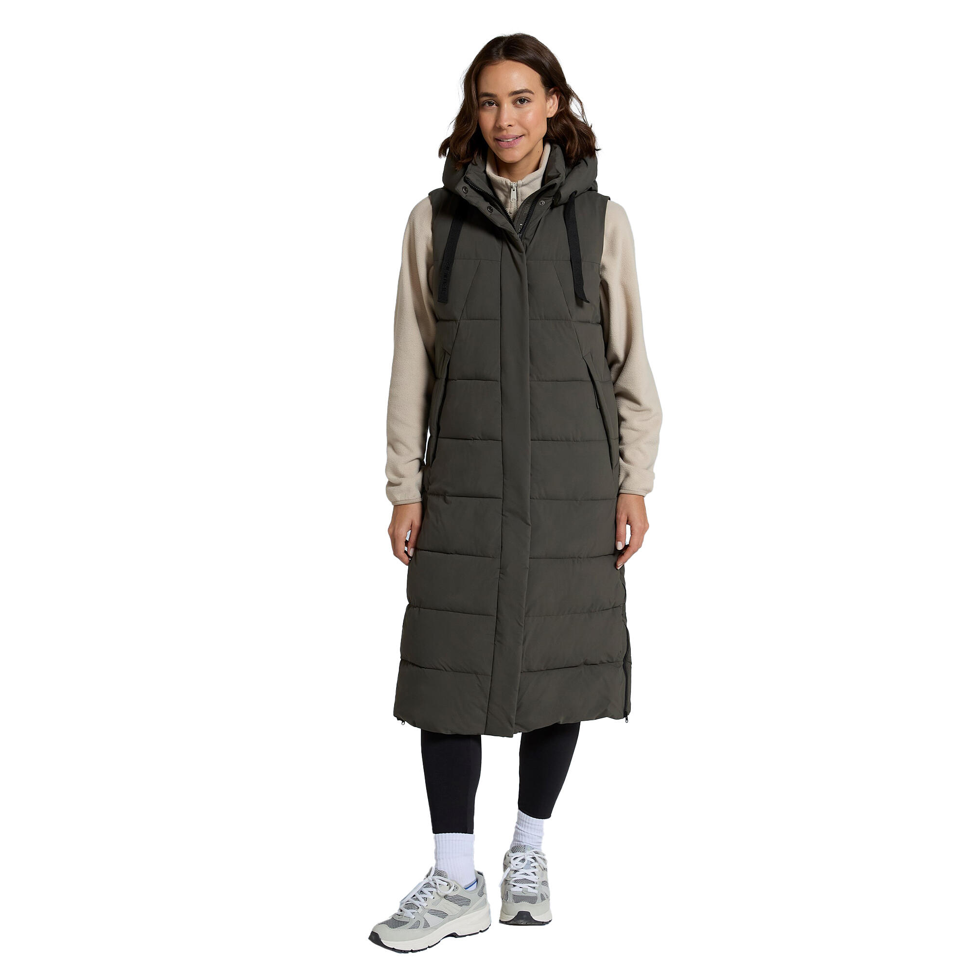 ANIMAL Womens/Ladies Comfort Zone Longline Gilet (Dark Khaki)