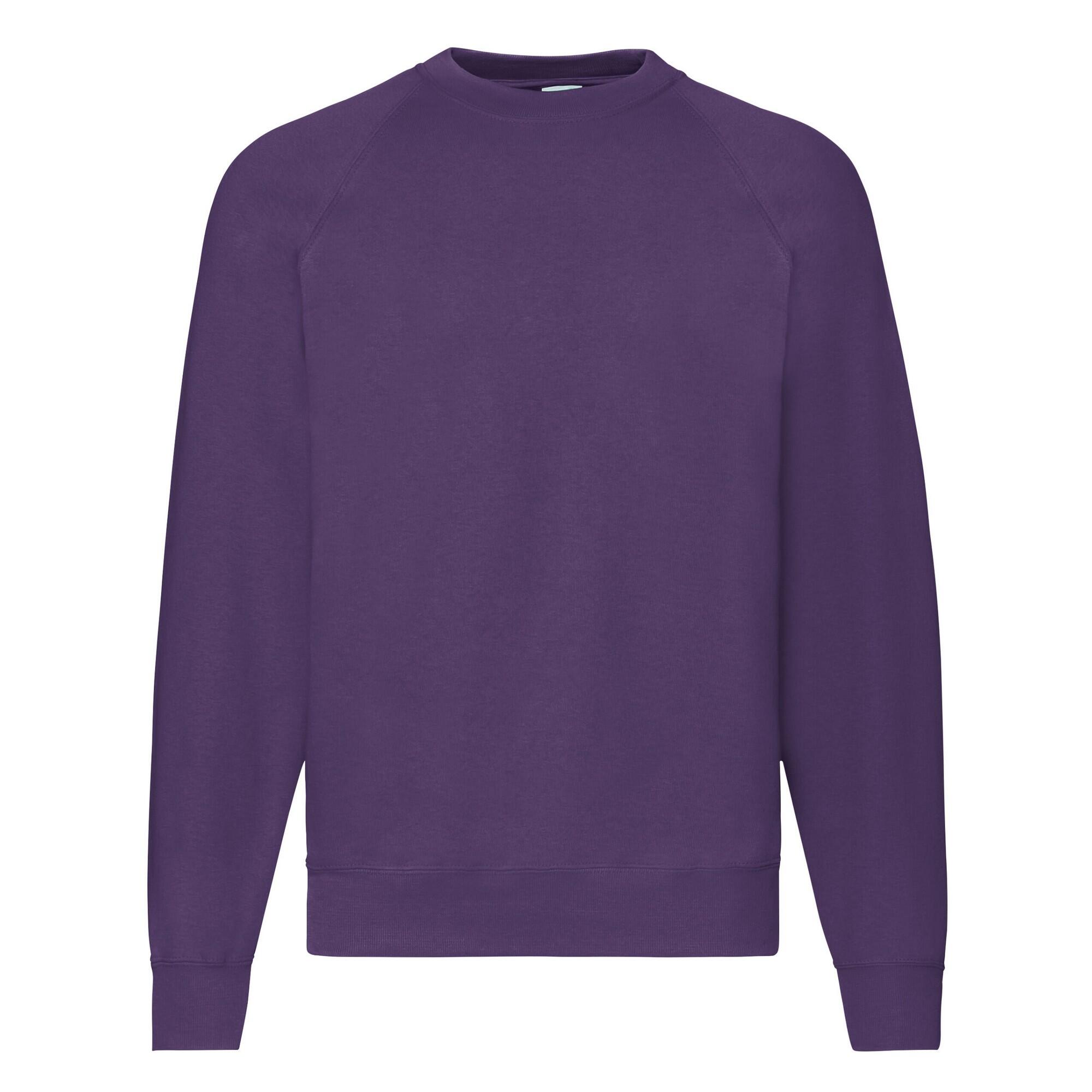 FRUIT OF THE LOOM Mens Classic 80/20 Raglan Sweatshirt (Purple)