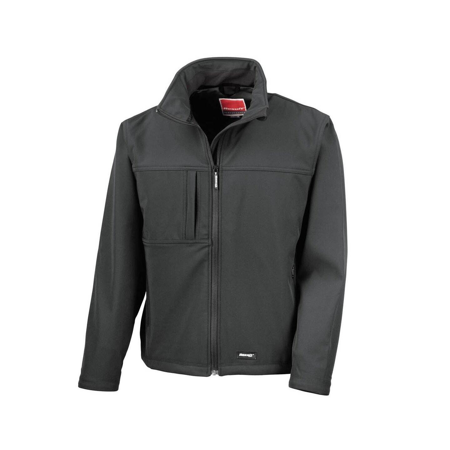 Mens Classic Softshell Breathable Jacket (Black) 2/3