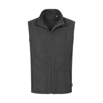Heren gilet van microfleece (staalgrijs)
