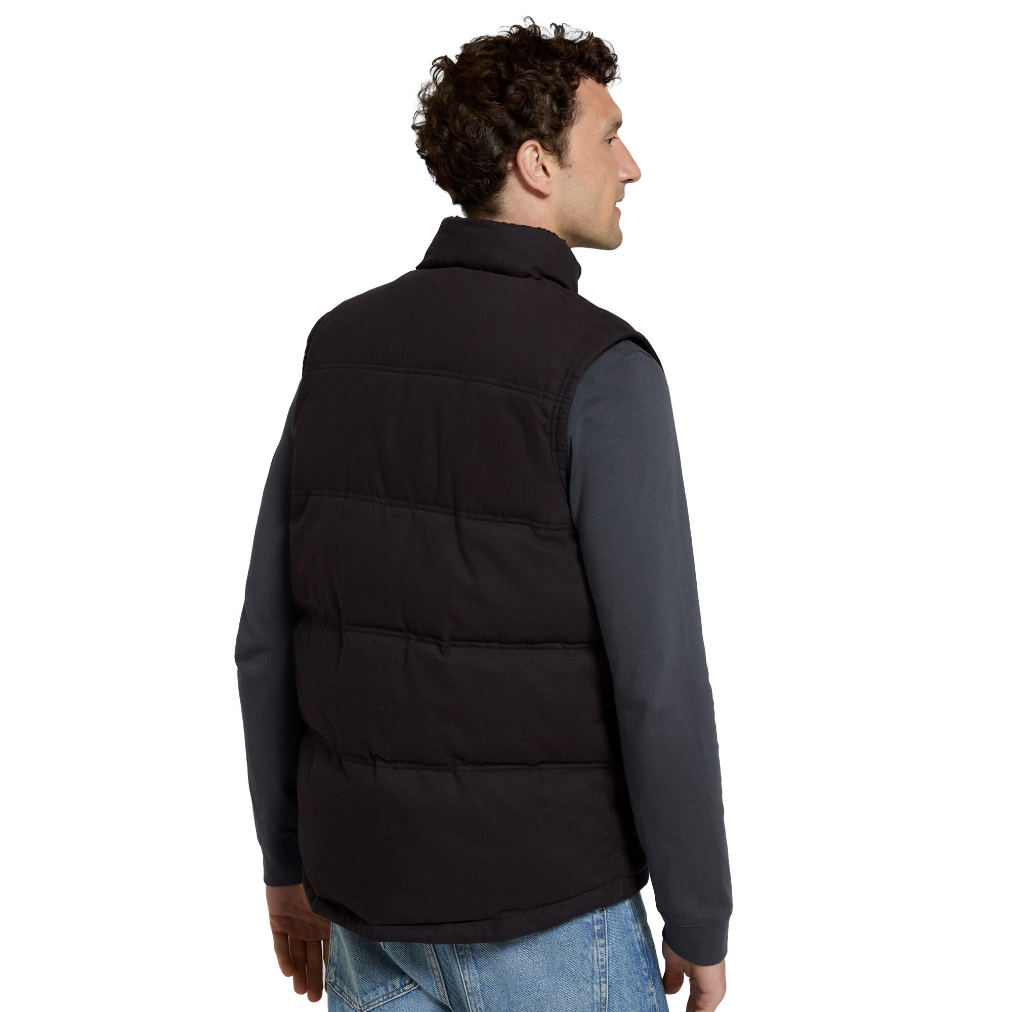 Mens Fistral Quilted Borg Lined Gilet (Black) 2/3