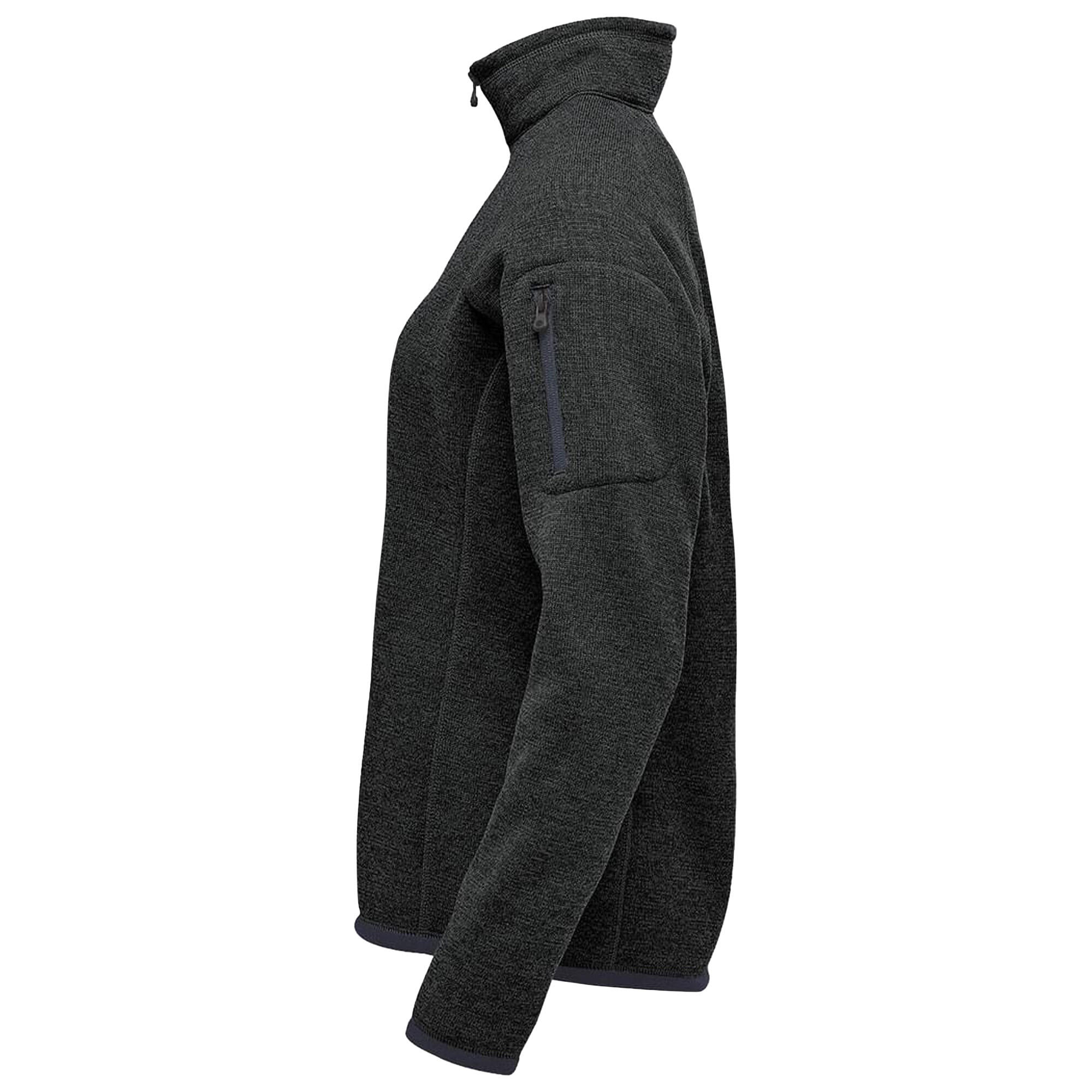 Womens/Ladies Avalante Heather Quarter Zip Fleece Top (Black) 4/4