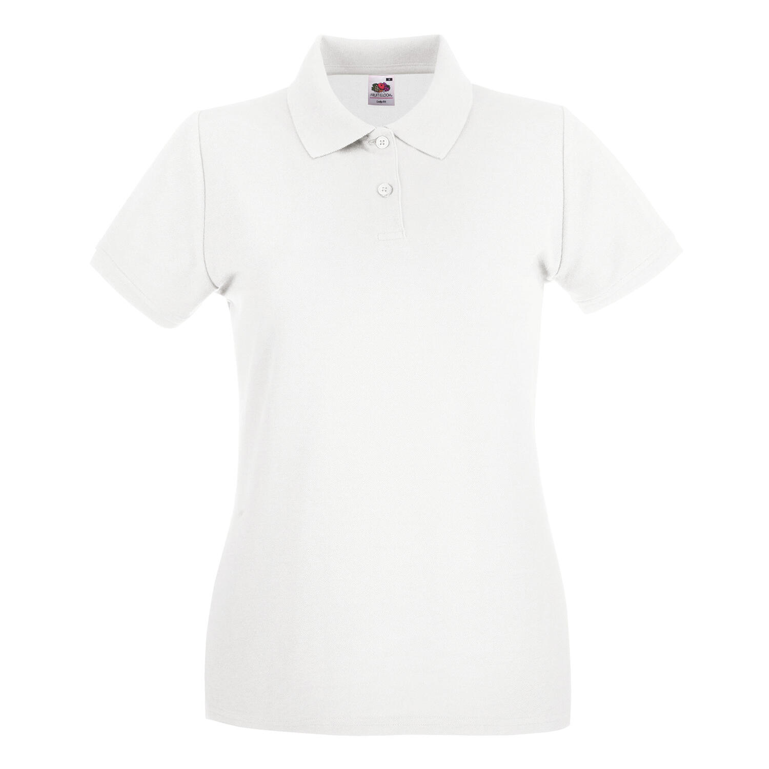 Womens/Ladies Cotton Pique Lady Fit Polo Shirt (White) 1/2