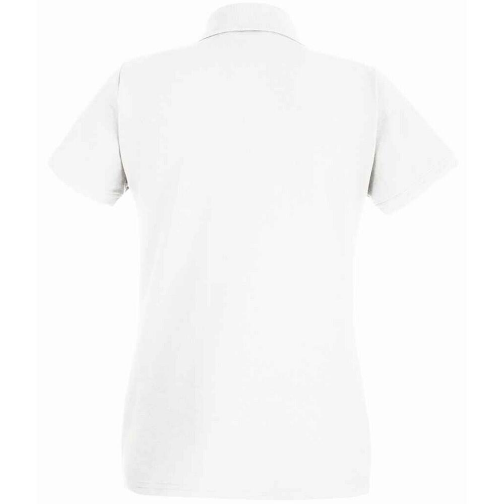 Womens/Ladies Cotton Pique Lady Fit Polo Shirt (White) 2/2