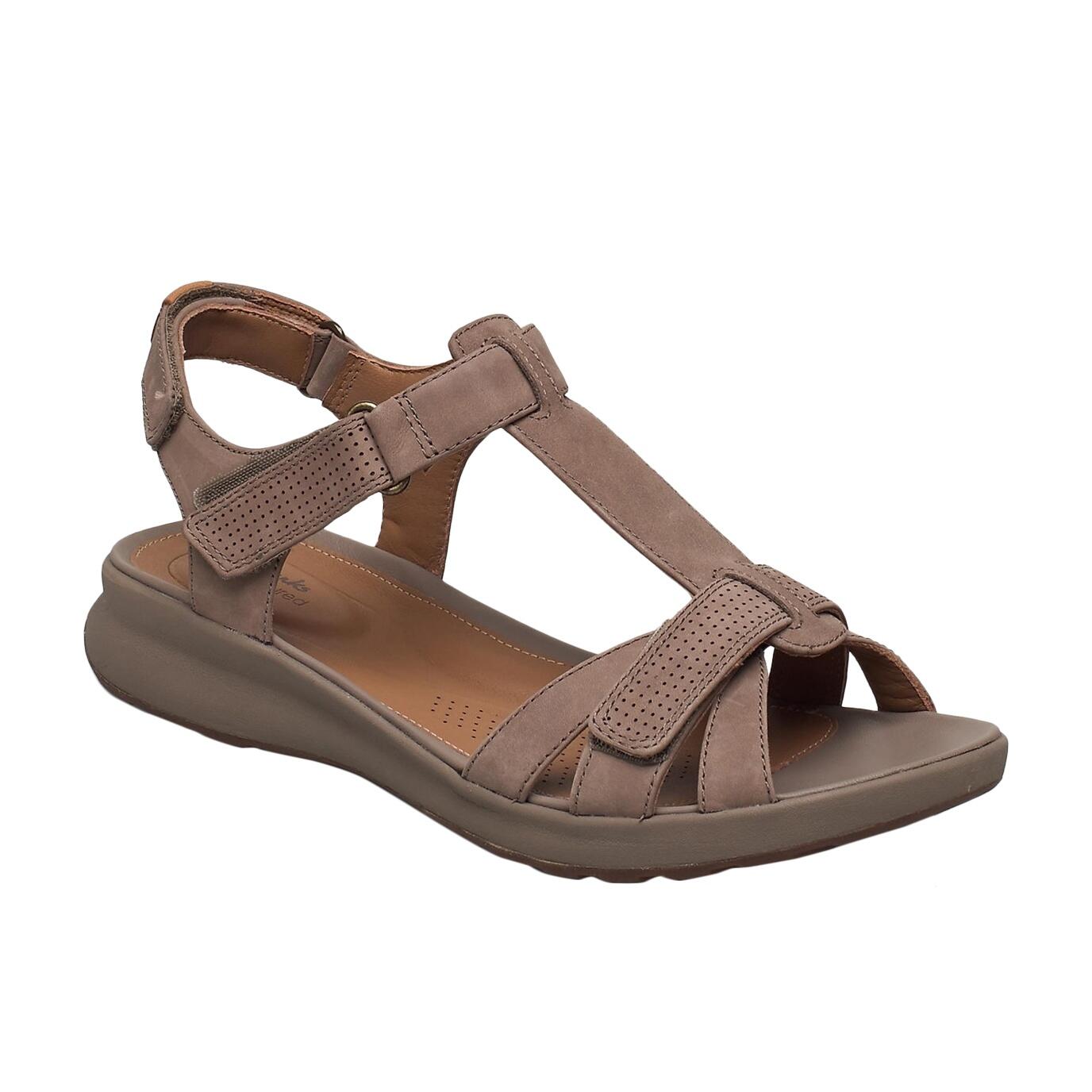 CLARKS Womens/Ladies Un Adorn Vibe Leather Sandals (Taupe)
