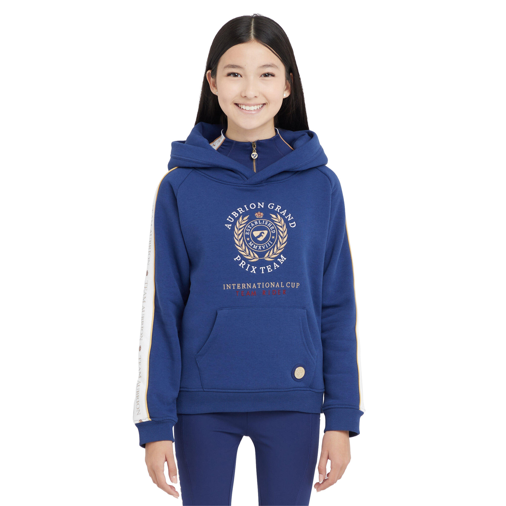Childrens/Kids Team Young Rider Hoodie (Navy) 3/3