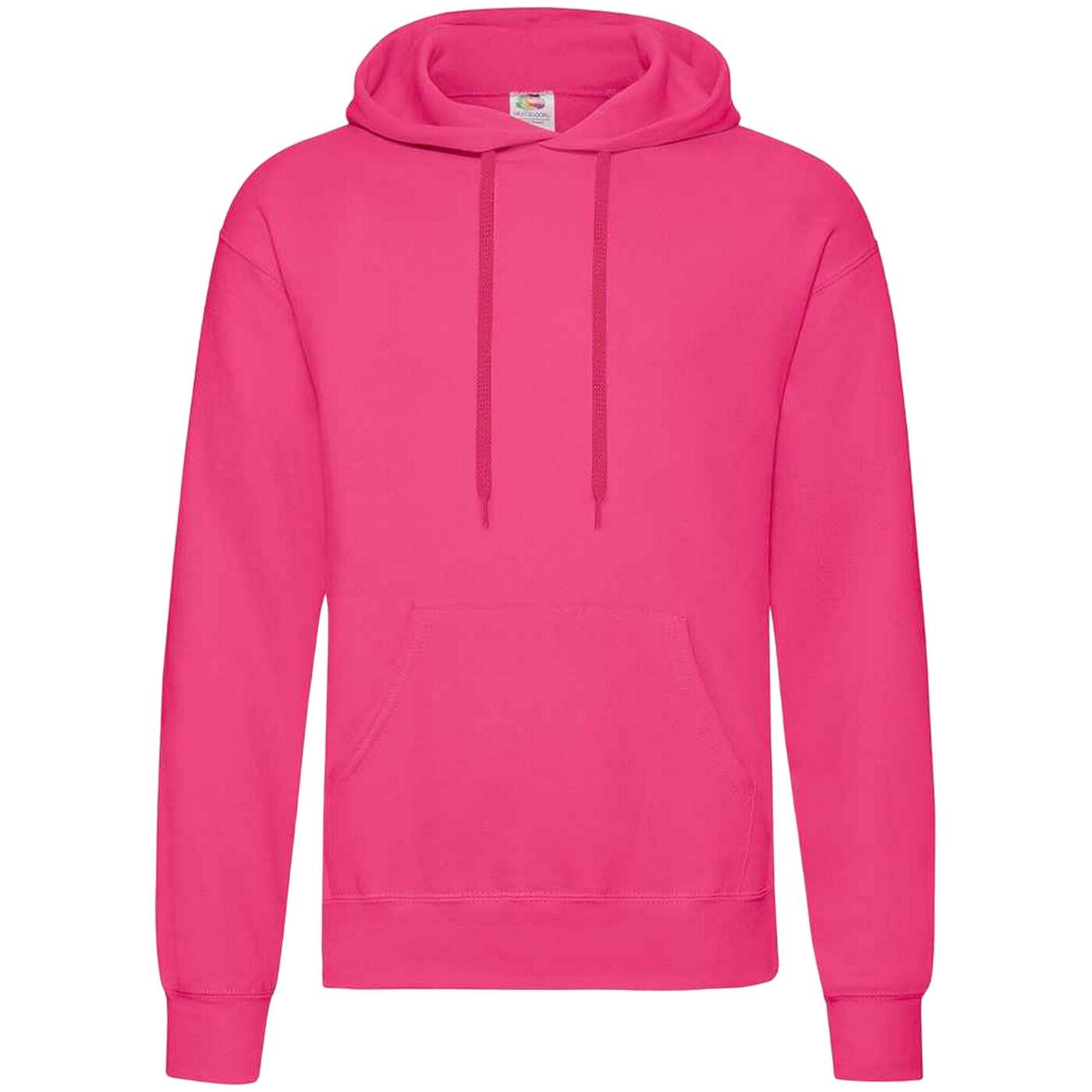 FRUIT OF THE LOOM Unisex Adults Classic Hooded Sweatshirt (Fuchsia)