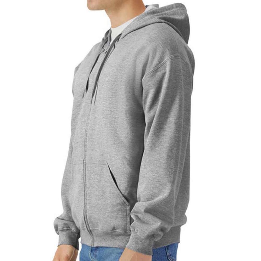 Felpa Con Cappuccio E Zip Intera Uomo Gildan Softstyle Grigio Freddo 3/3