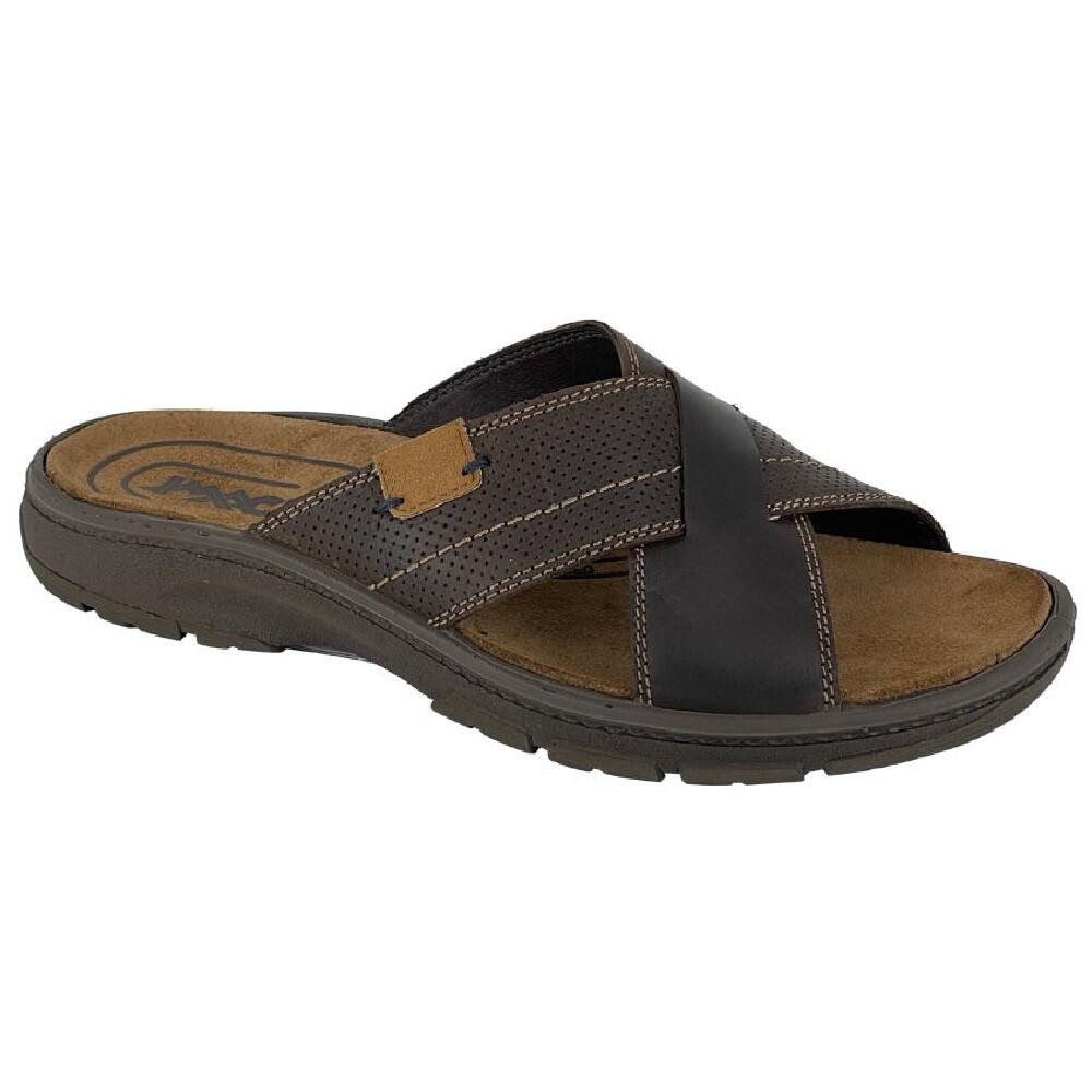 IMAC Mens Waxy Leather Sandals (Brown)