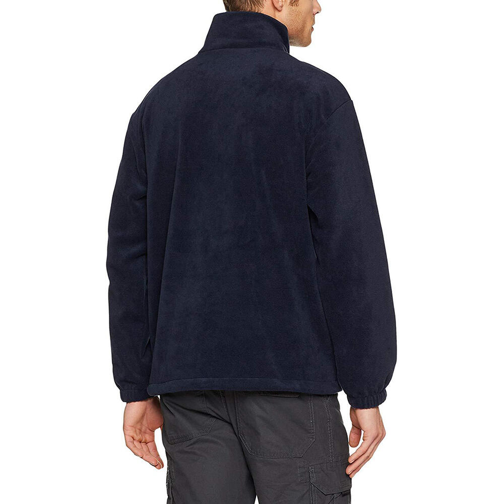 Fleecepullover mit Reißverschluss Damen und Herren Marineblau 3/5