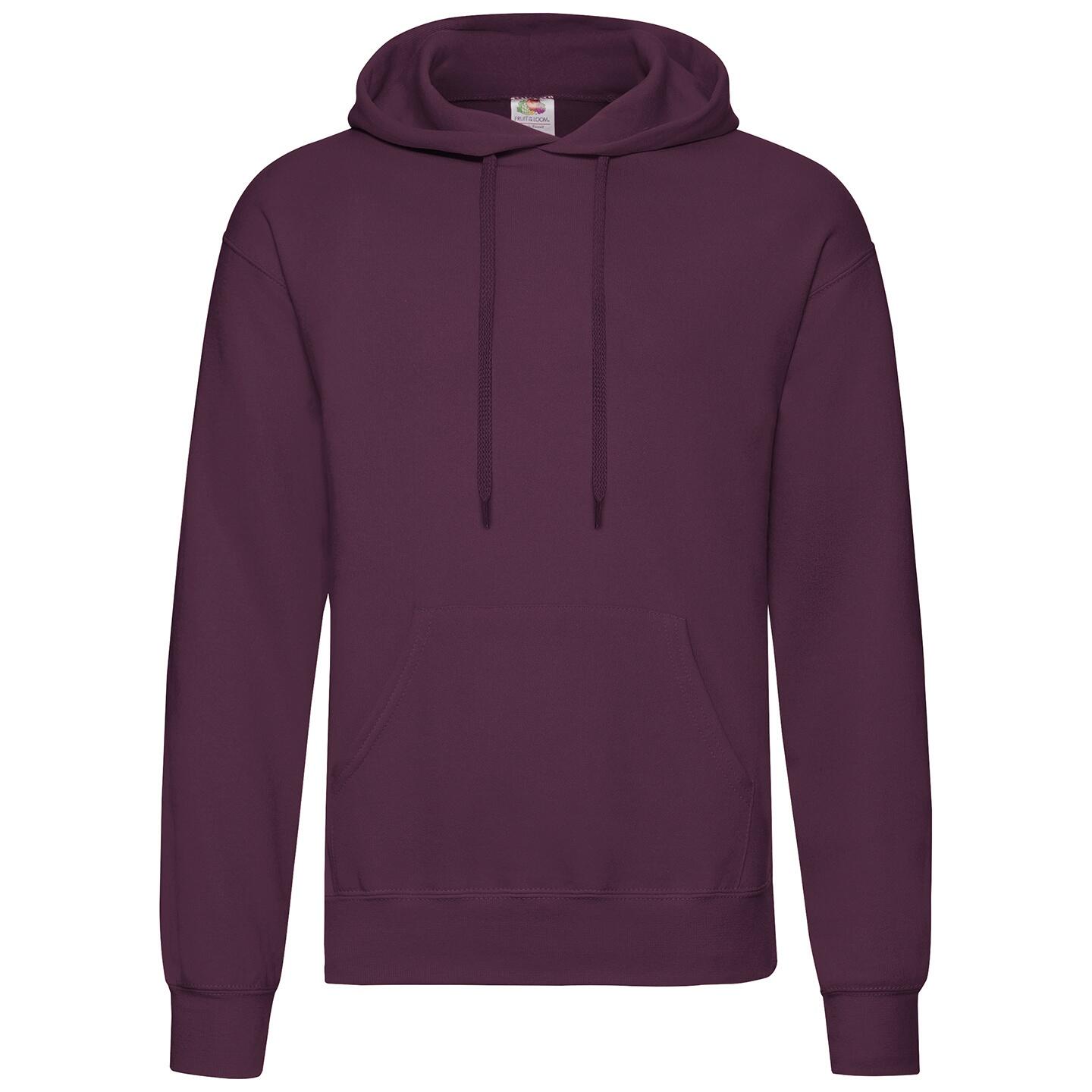 FRUIT OF THE LOOM Unisex Adults Classic Hooded Sweatshirt (Burgundy)