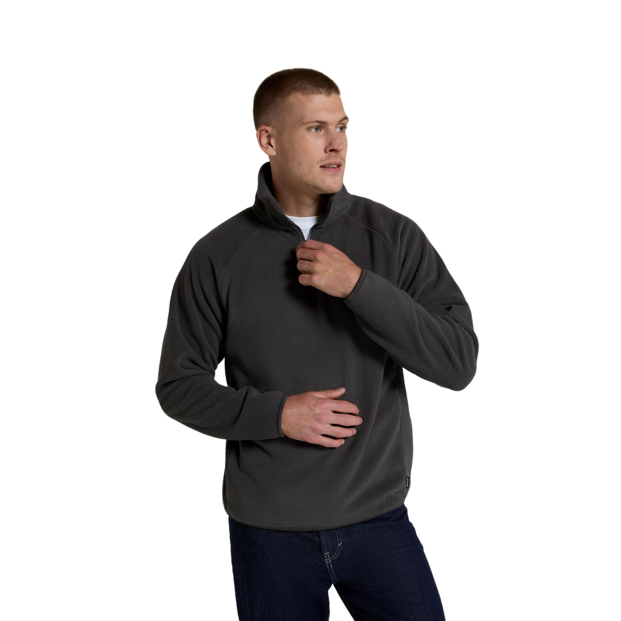 Mens Stockholm Half Zip Fleece Top (Dark Grey) 3/3