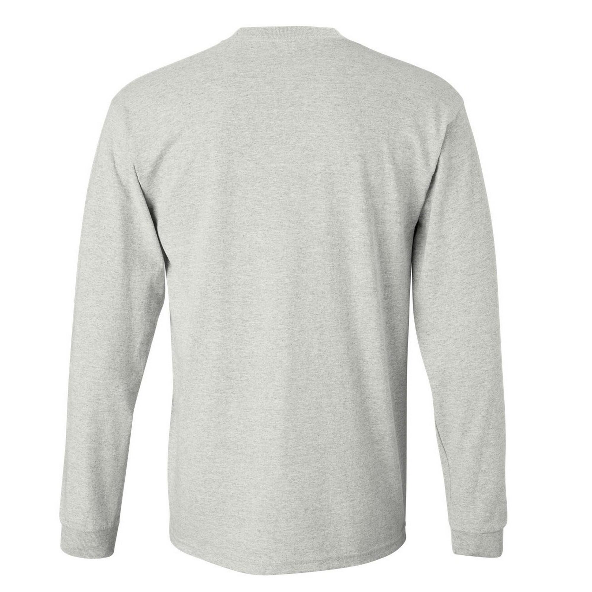 Maglia Manica Lunga 100% Cotone Uomo Gildan Grigio Cenere 2/2