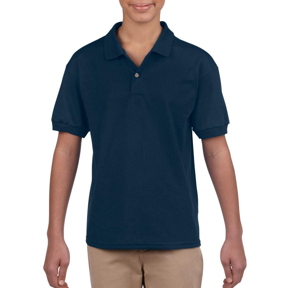 Maglietta Polo Semplice Bambini Gildan Blu Navy 3/3