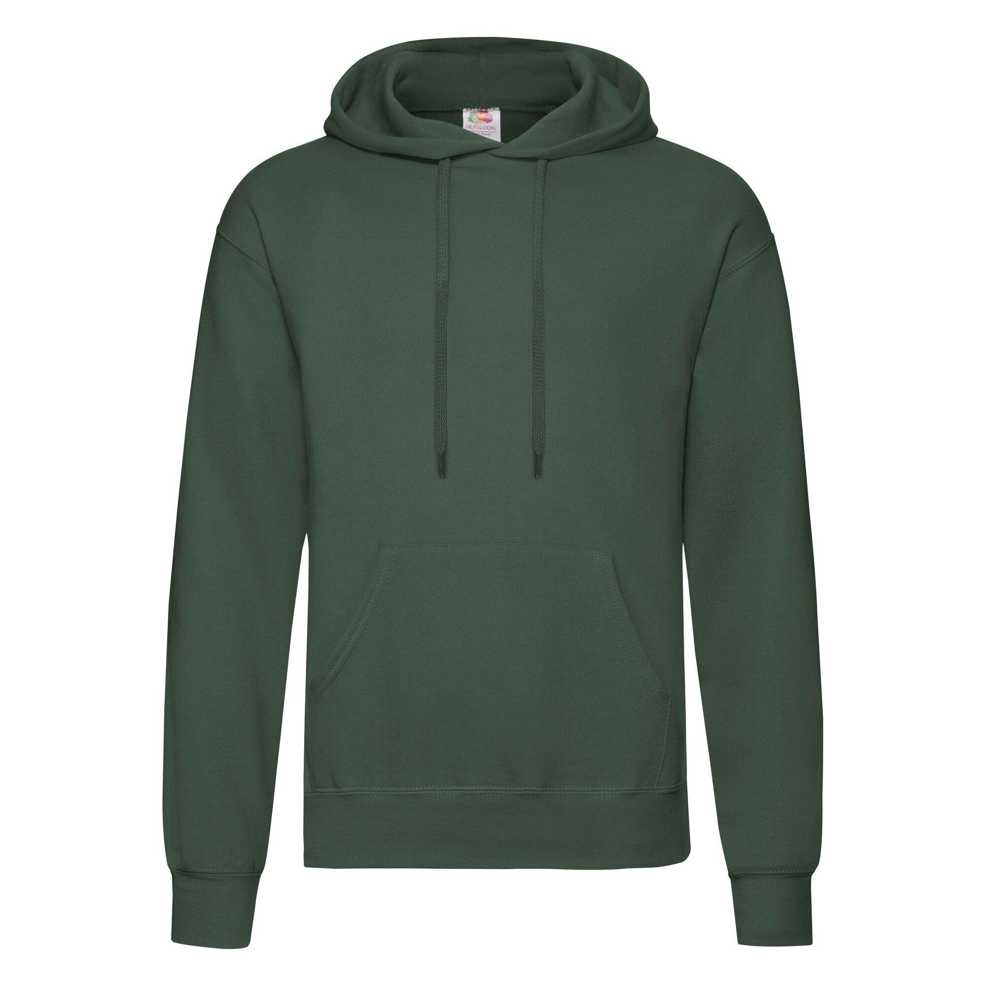 FRUIT OF THE LOOM Unisex Adults Classic Hooded Sweatshirt (Bottle Green)