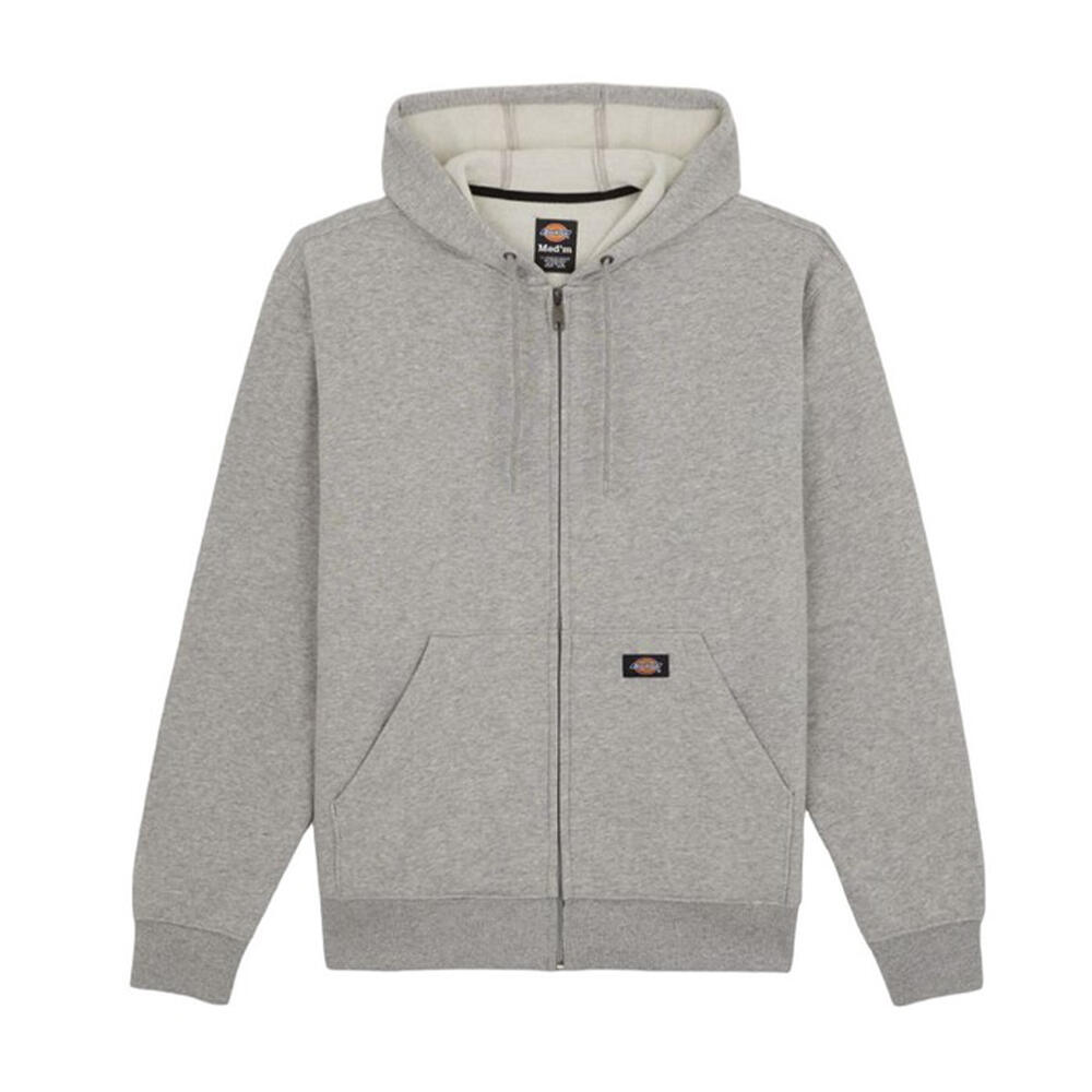 DICKIES Mens Fleece Full Zip Hoodie (Heather Grey)