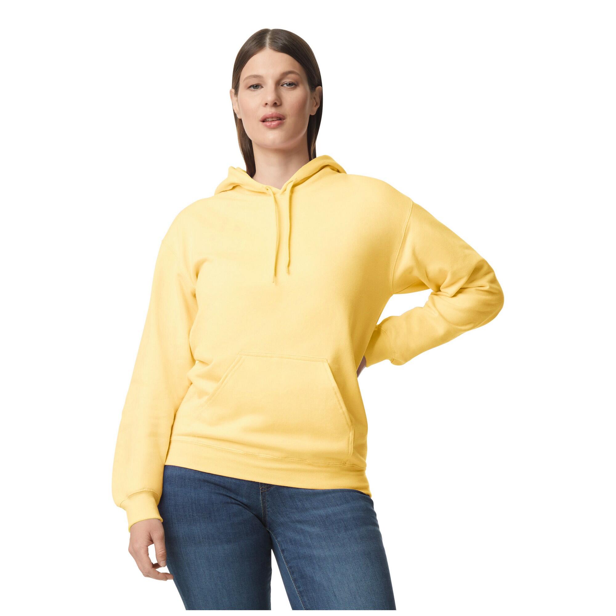 GILDAN Unisex Adult Softstyle Fleece Midweight Hoodie (Yellow Haze)