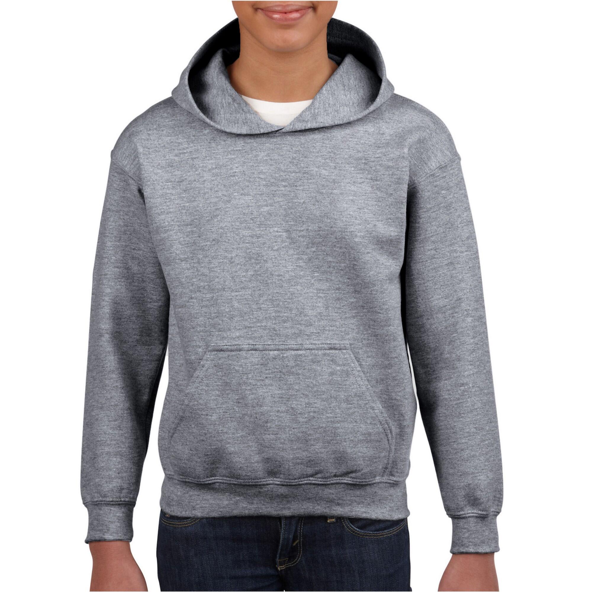 Sweat Épais À Capuche HEAVY BLEND Enfant (Graphite Chiné) 3/3