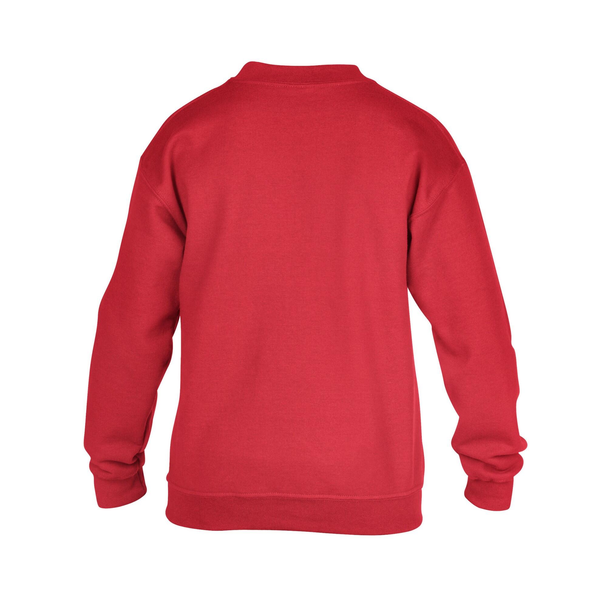 Sweatshirt Rundhalsausschnitt für Kinder Rot 2/3