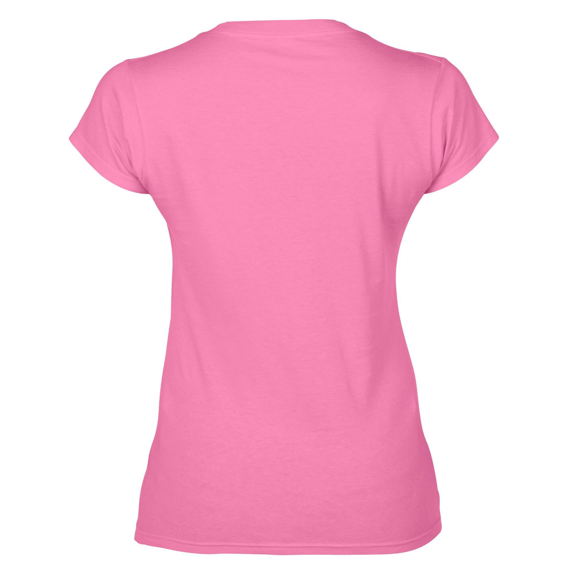 Womens/Ladies Soft Style V Neck TShirt (Azalea) 2/3
