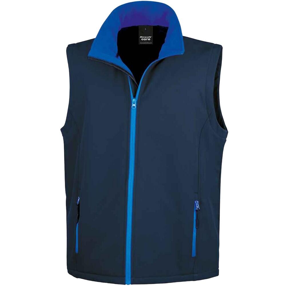 Mens Core Printable Soft Shell Bodywarmer (Navy/Royal Blue) 2/3