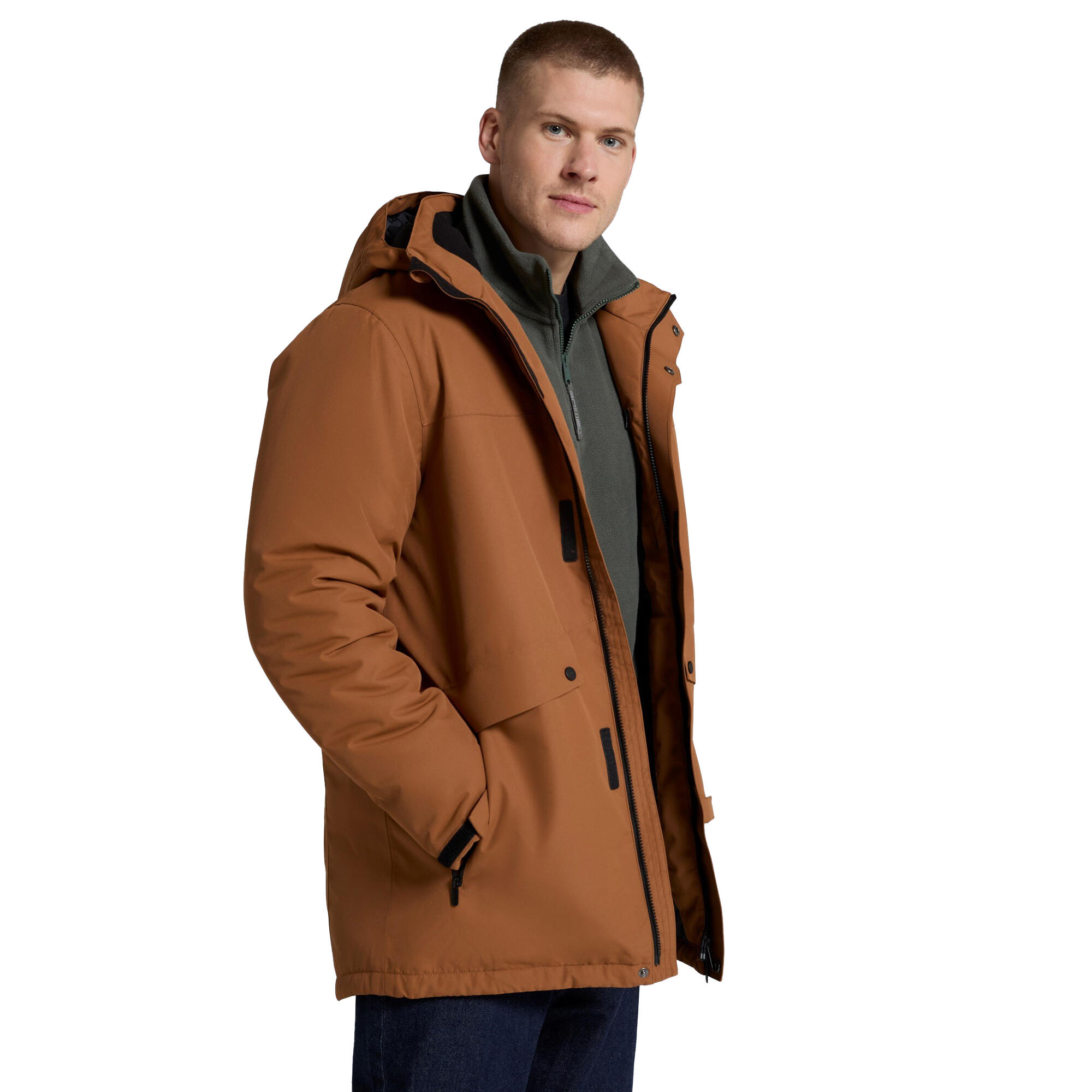 Mens Lisbon Waterproof Parka (Brown) 3/3