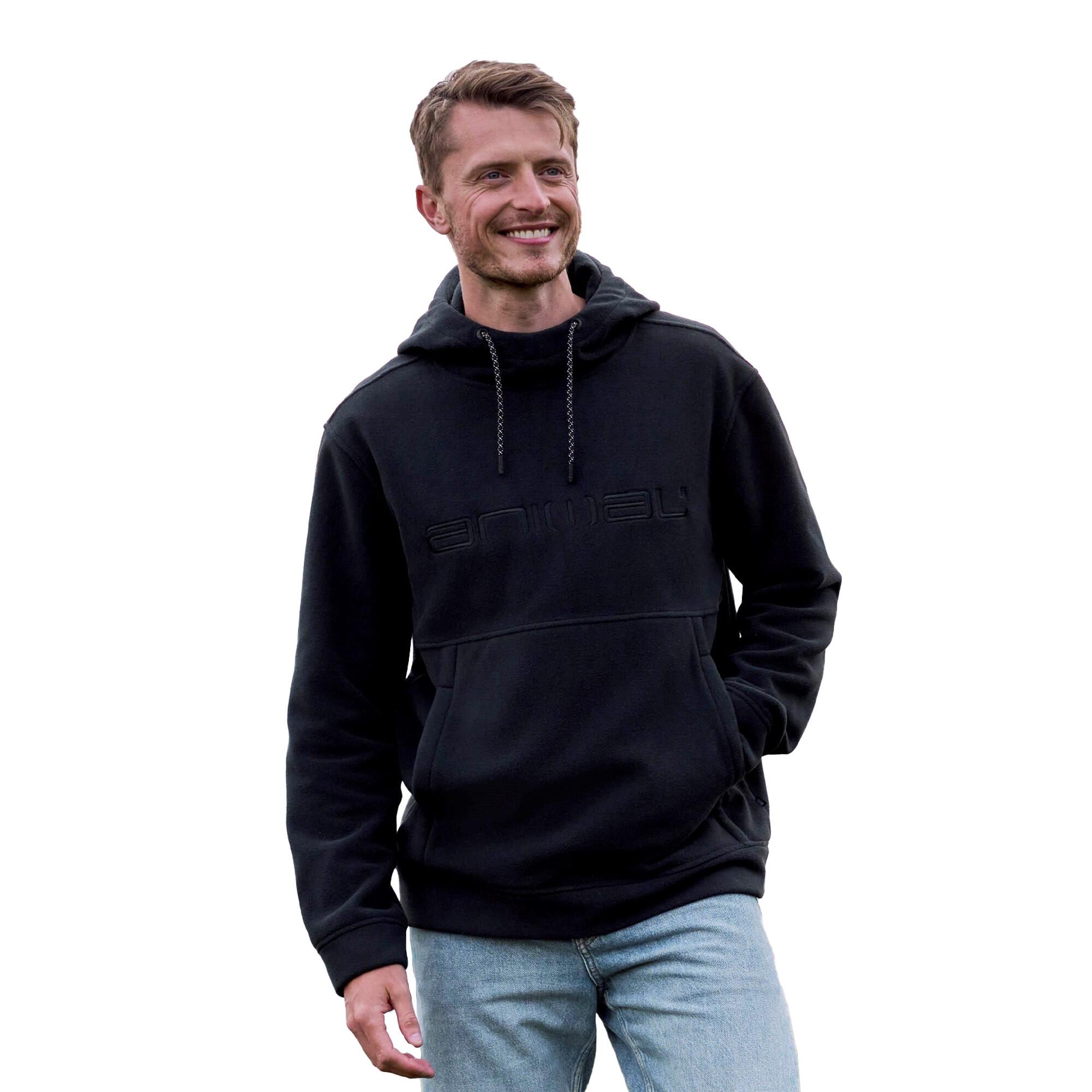 Mens Louis Fleece Hoodie (Black) 3/3