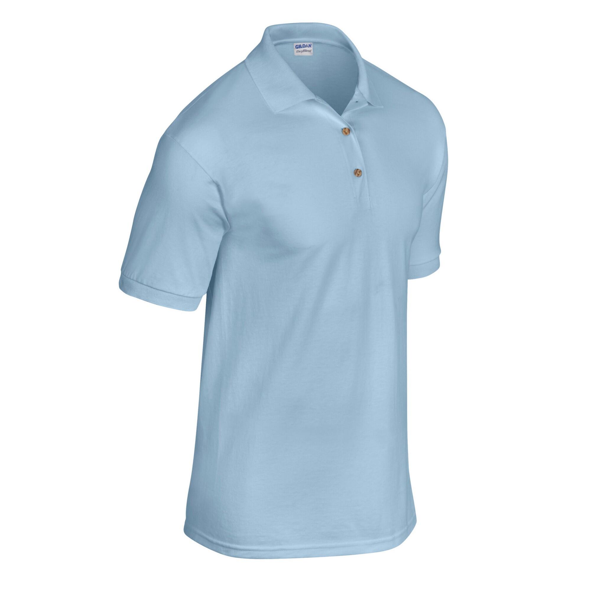 Mens DryBlend Polo Shirt (Light Blue) 3/3