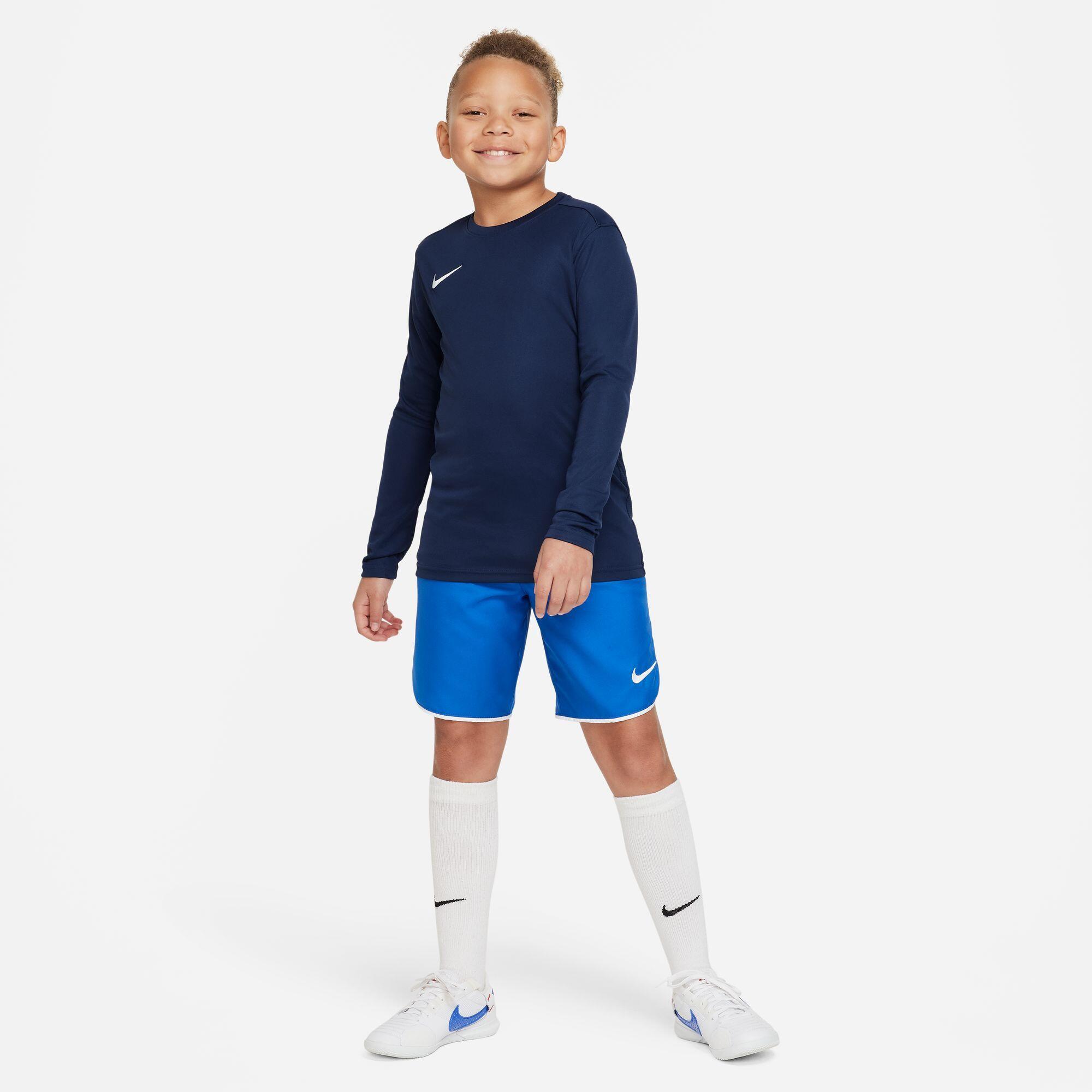 Maglie maniche lunghe da calcio junior nike blu 3/4