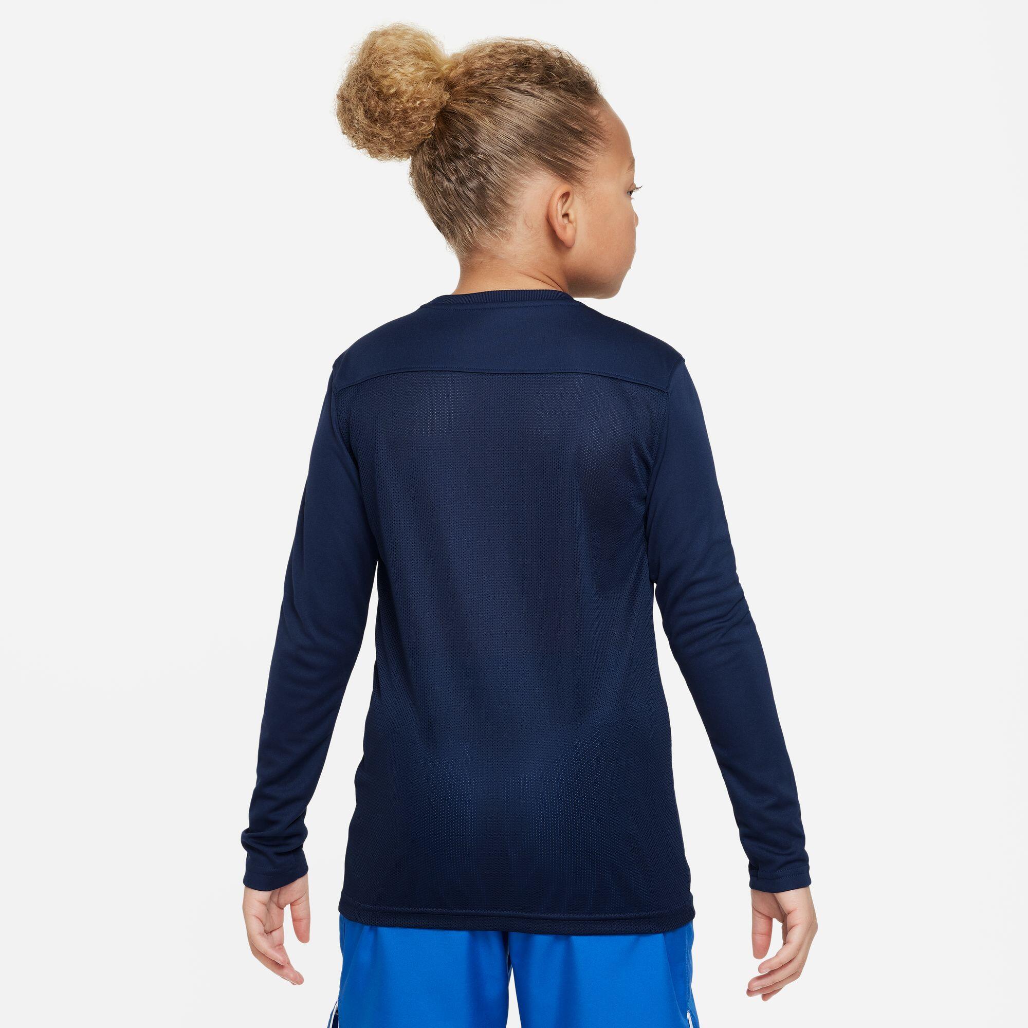 Maglie maniche lunghe da calcio junior nike blu 4/4