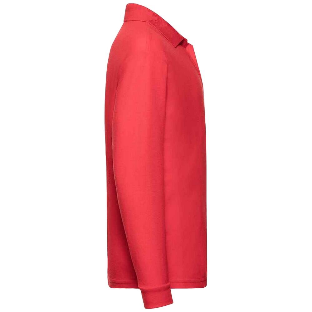 Langarm Pique Polo Shirt Kinder Rot 3/3
