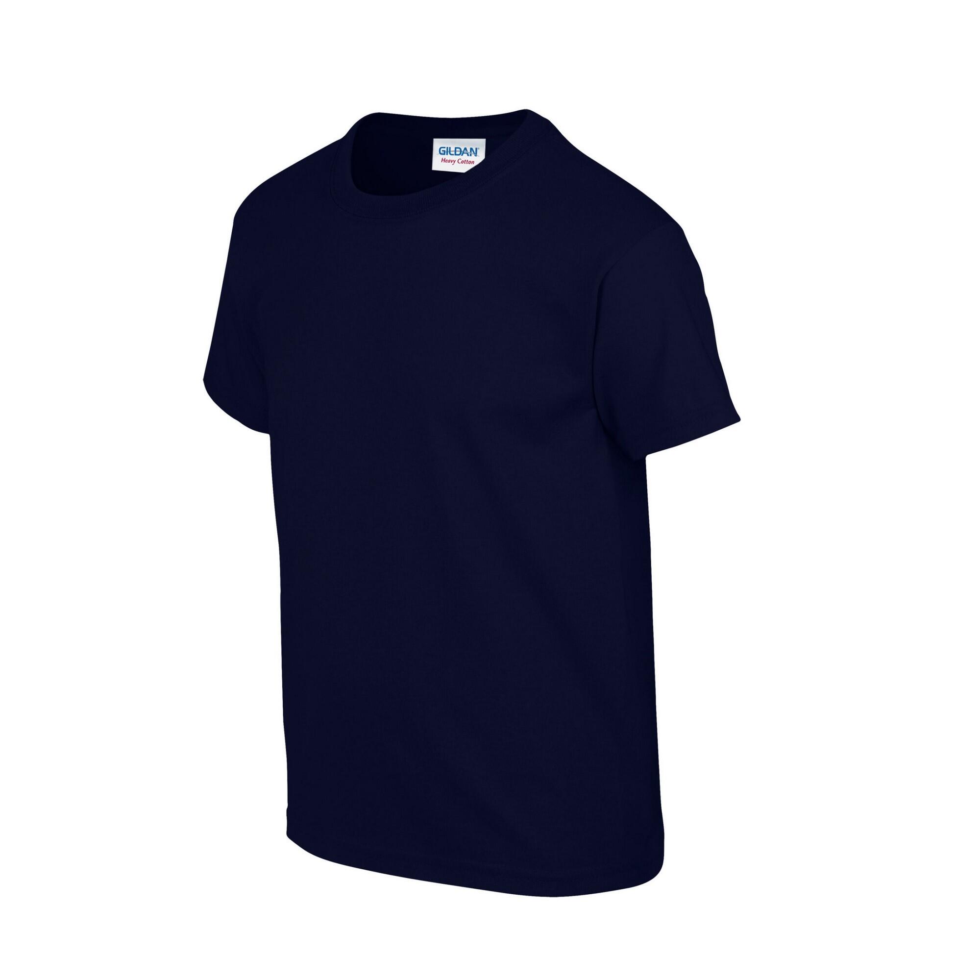 Maglietta Semplice Bambini Gildan Blu Navy 3/3