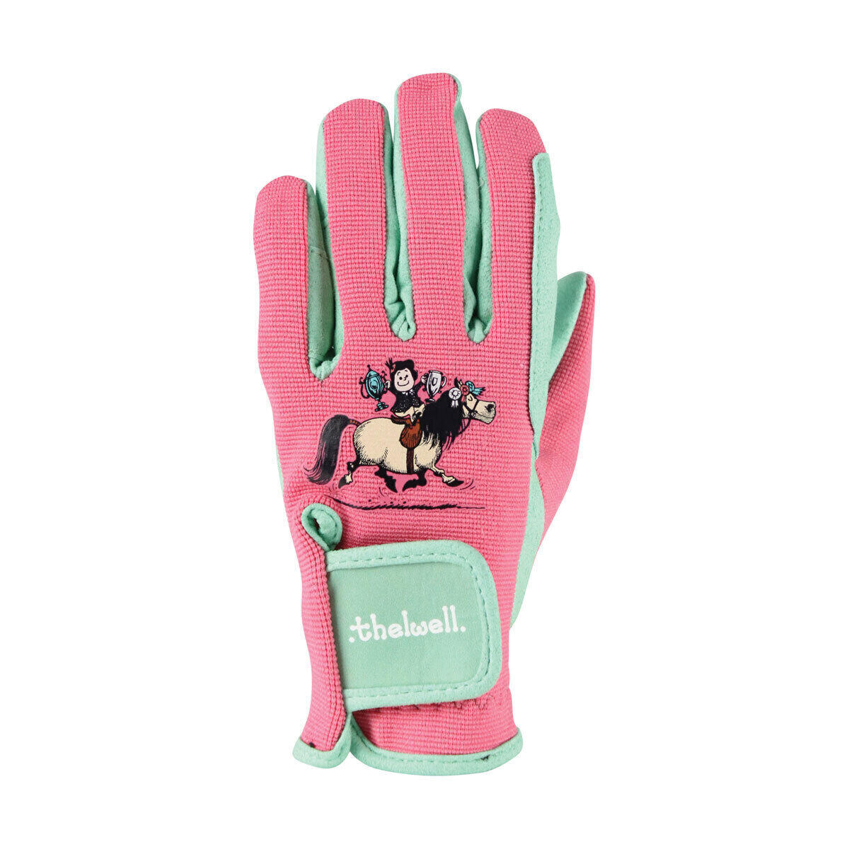 Childrens/Kids Thelwell Collection Trop Riding Gloves (Mint/Pink) 1/2
