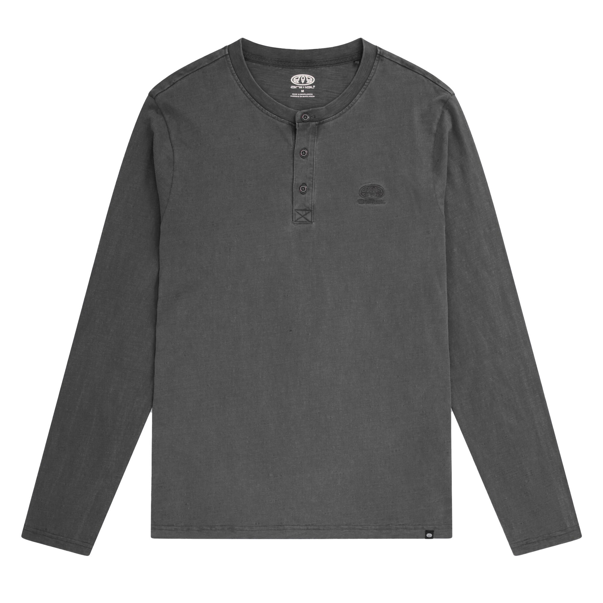 Mens Noah Henley TShirt (Charcoal) 1/4