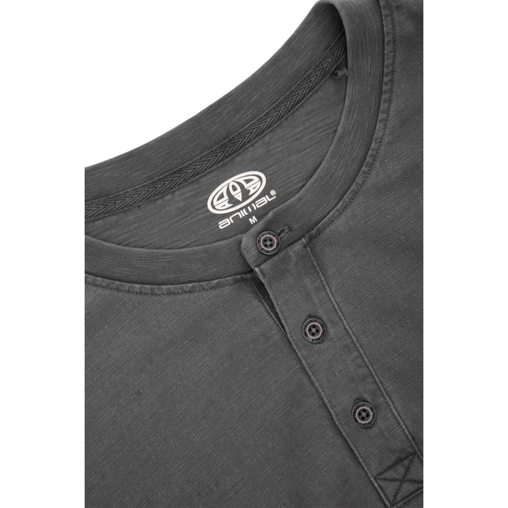 Mens Noah Henley TShirt (Charcoal) 3/4
