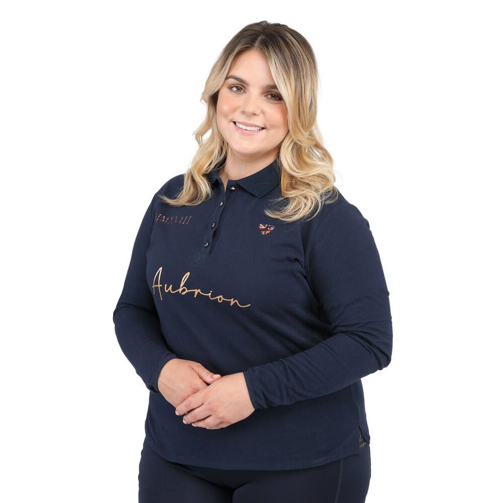 Womens/Ladies Team LongSleeved Polo Shirt (Navy Blue) 4/4