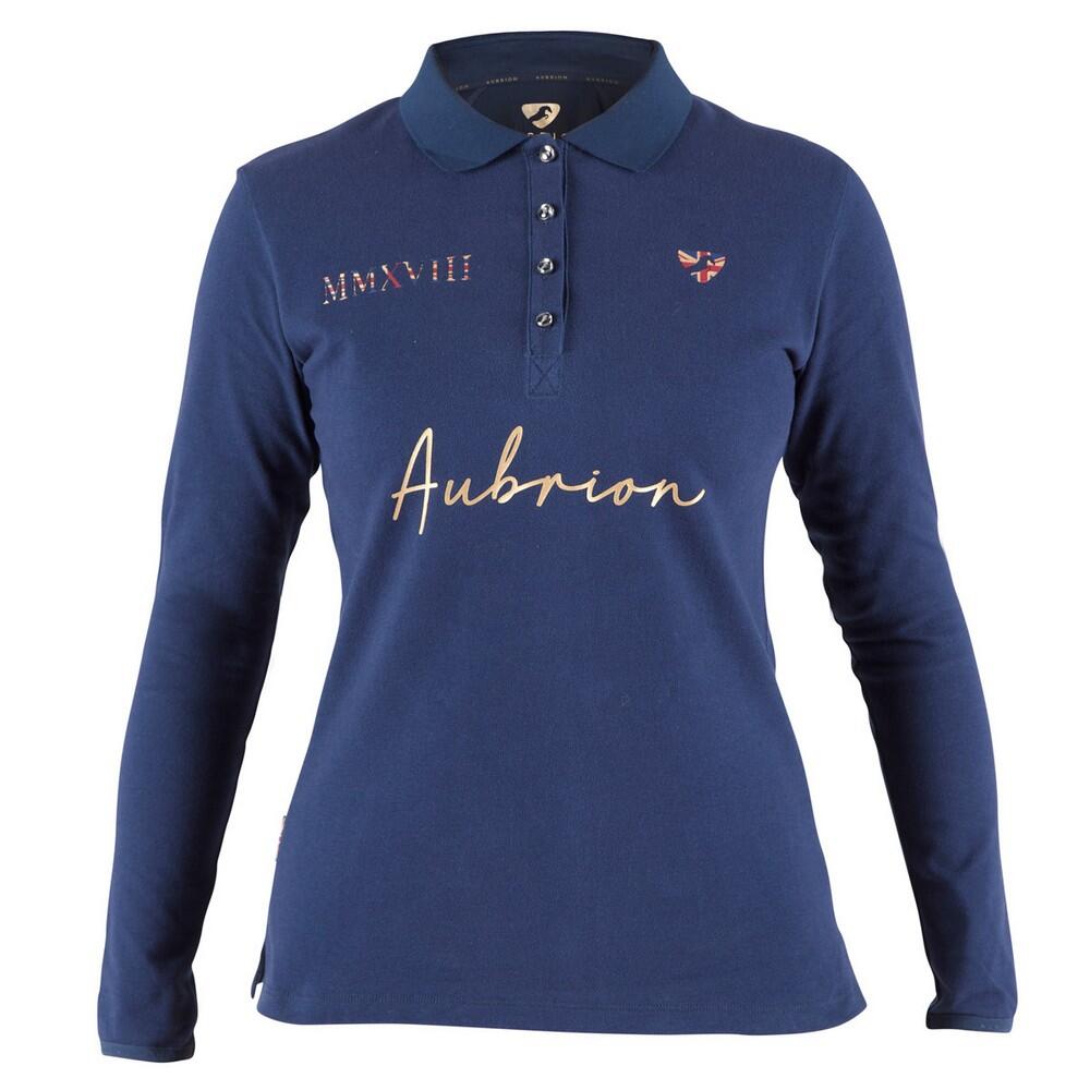Womens/Ladies Team LongSleeved Polo Shirt (Navy Blue) 1/4