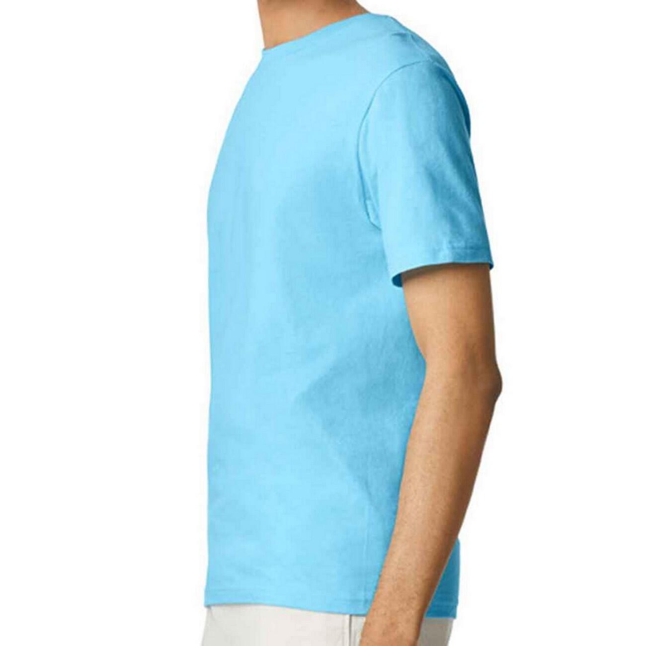 Mens SoftStyle Ringspun TShirt (Sky Blue) 3/3