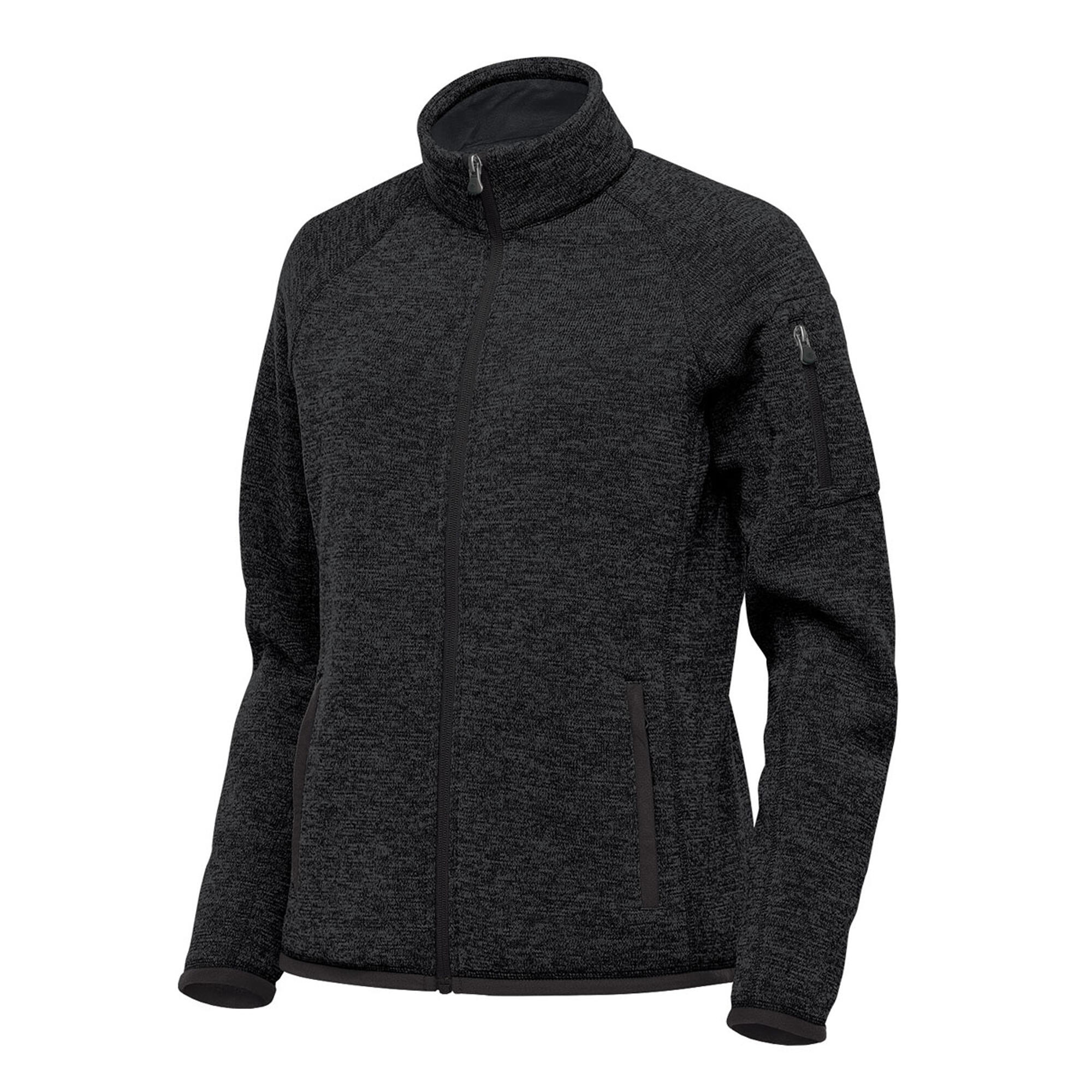Womens/Ladies Avalanche Full Zip Fleece Jacket (Black) 3/3