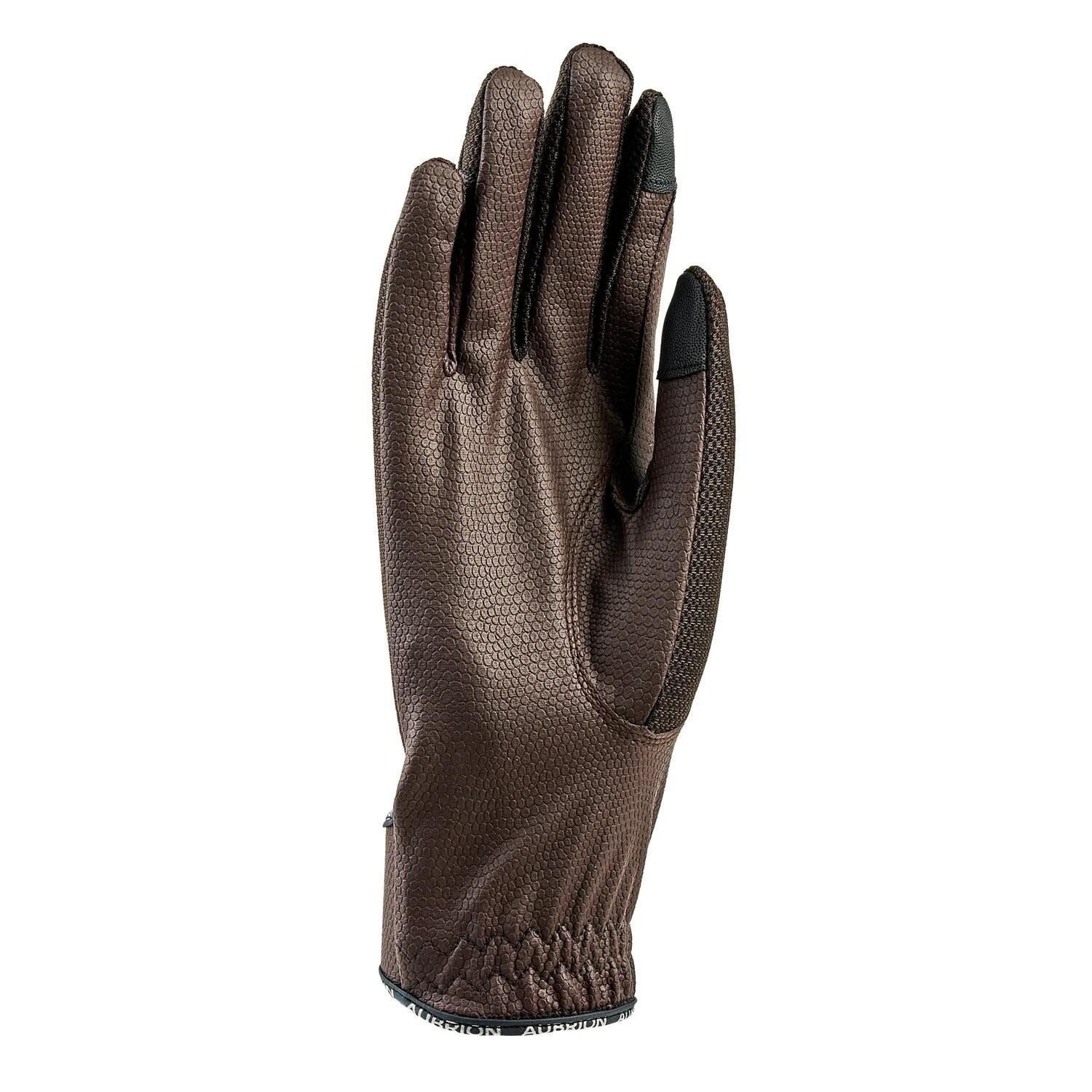 Bambini Guanti Da Equitazione Aubrion Aero Marrone 2/2