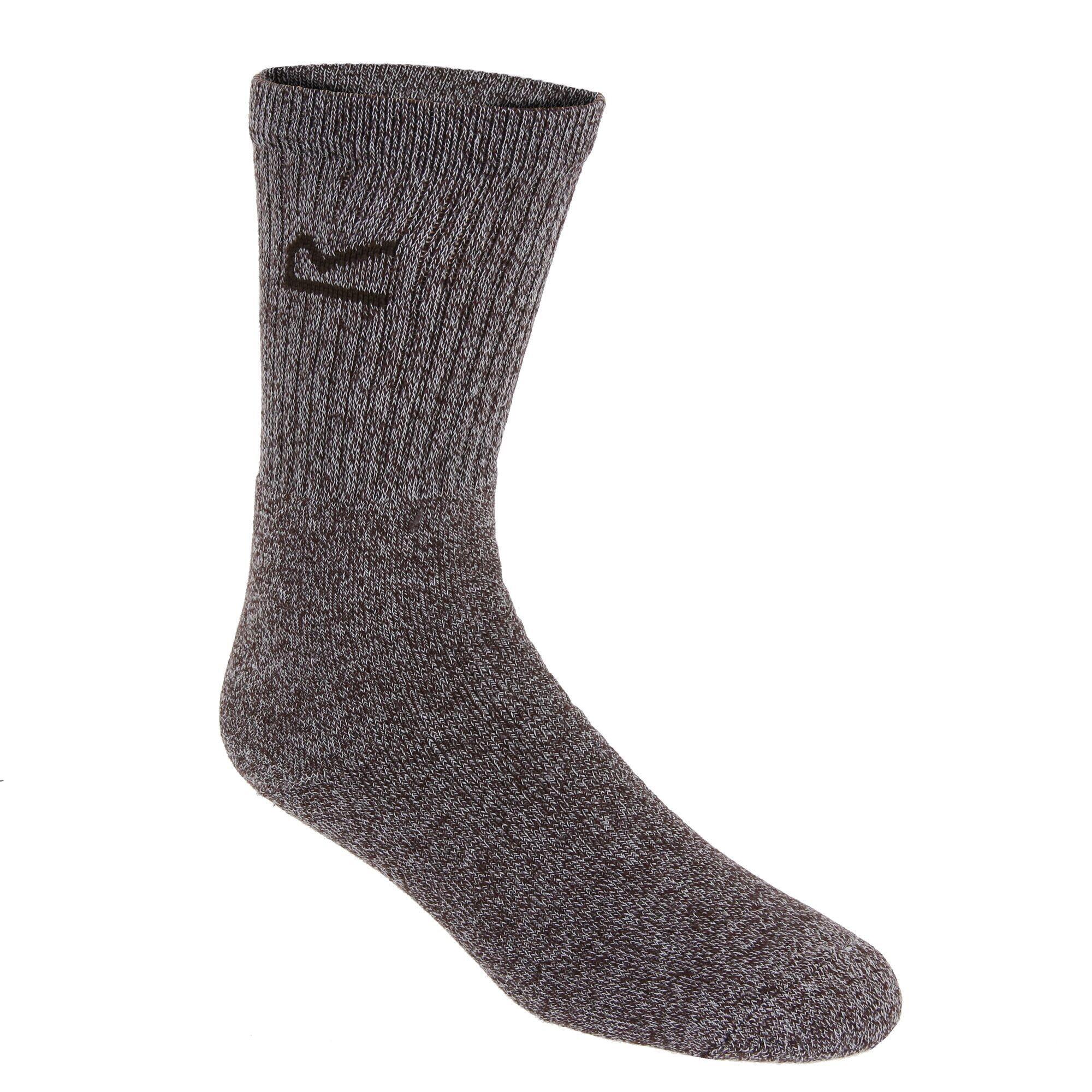 REGATTA Great Outdoors Mens Cotton Rich Casual Socks (Pack Of 3) (Brown Marl)