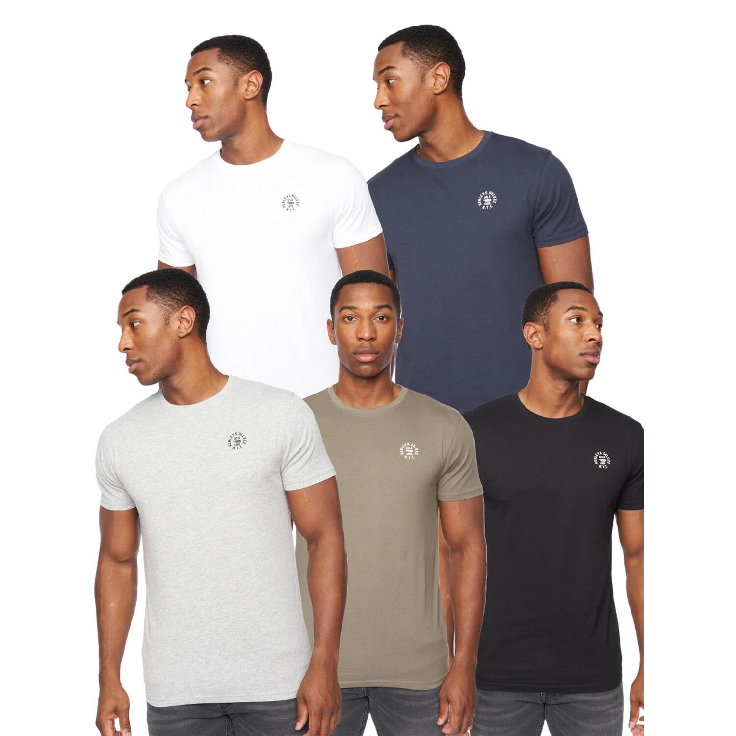 Mens Calyer TShirt (Pack of 5) (Multicoloured) 1/4