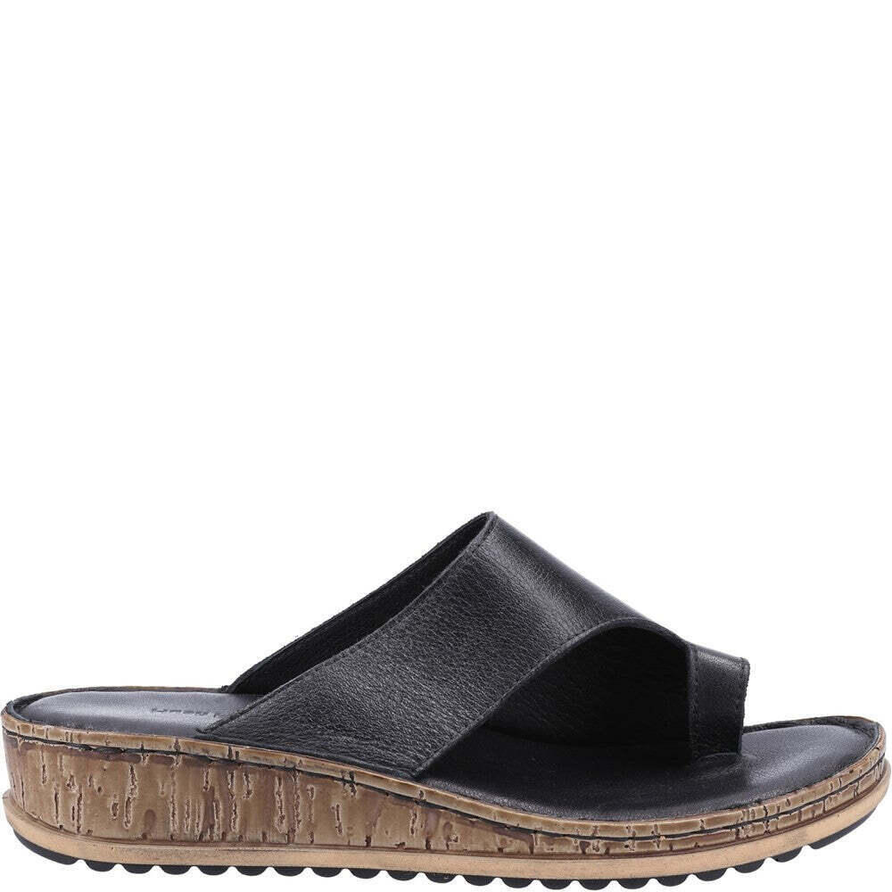 Sandalen "Elissa", Wildleder Damen Schwarz/Cremefarbe 3/4