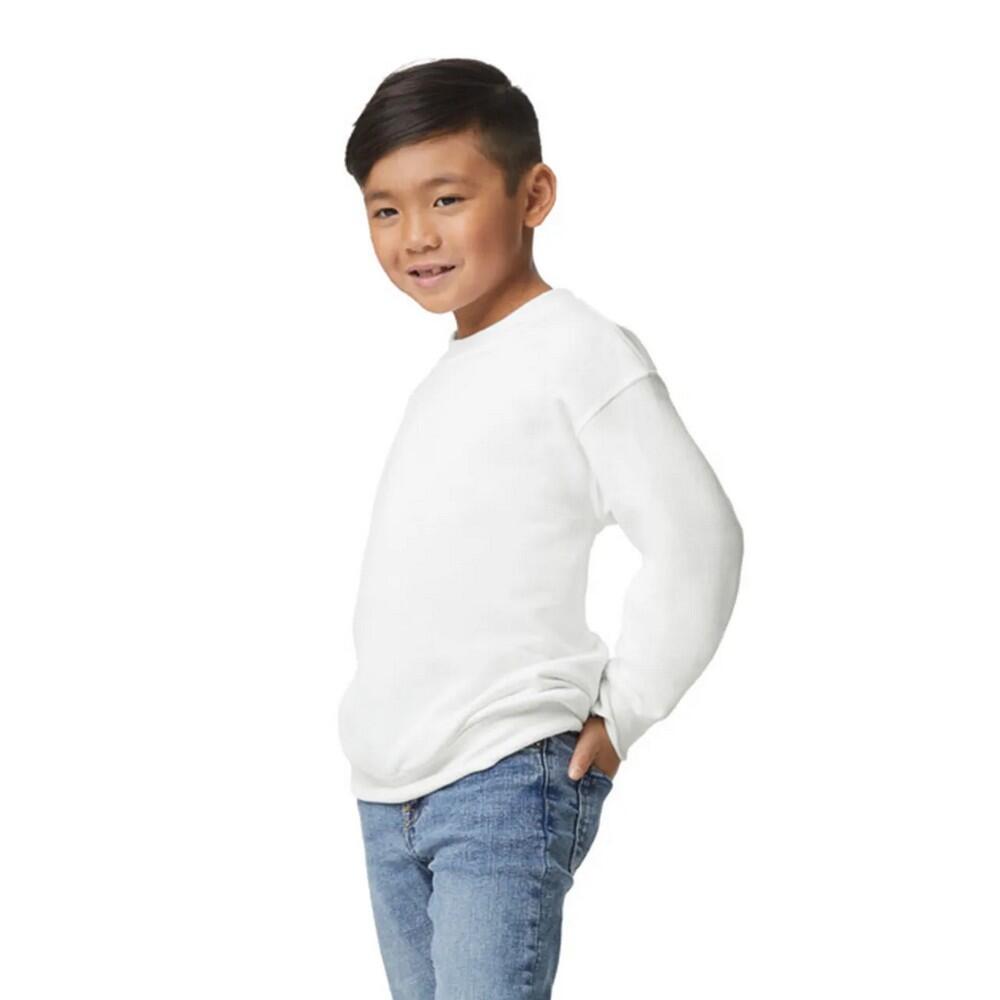 Felpa Girocollo Bambini Gildan Bianco 3/3