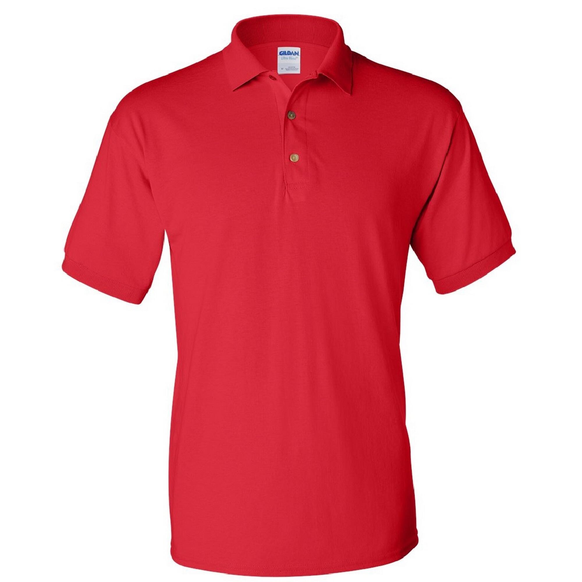 GILDAN Adult DryBlend Jersey Short Sleeve Polo Shirt (Red)