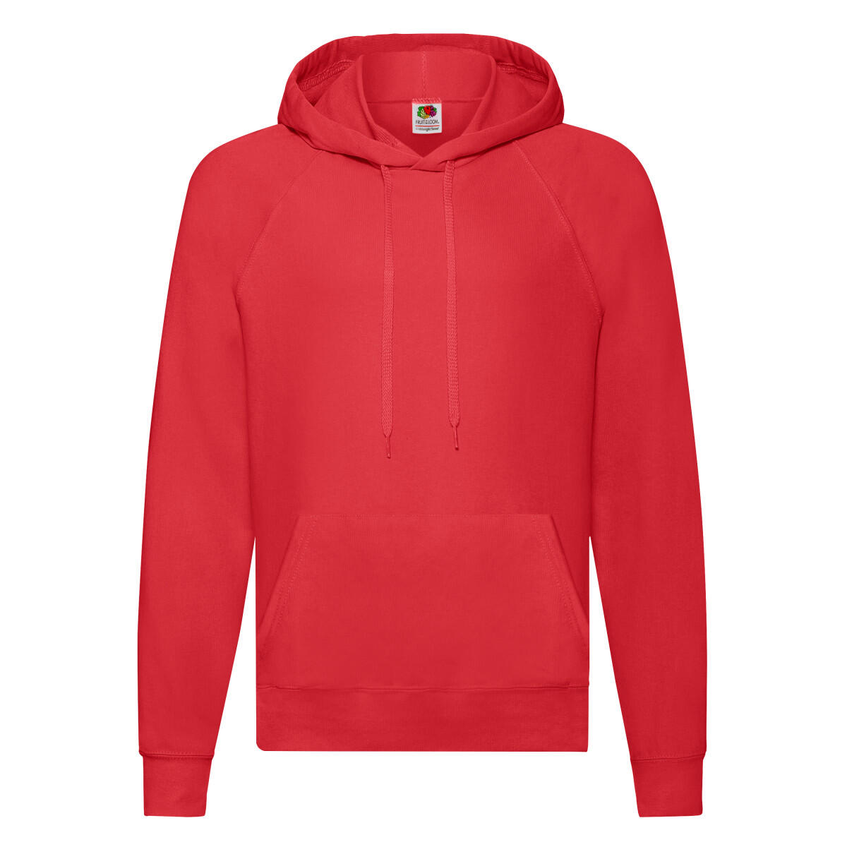 Unisex Adult Lightweight Hooded Sweatshirt (Red) FRUIT OF THE LOOM