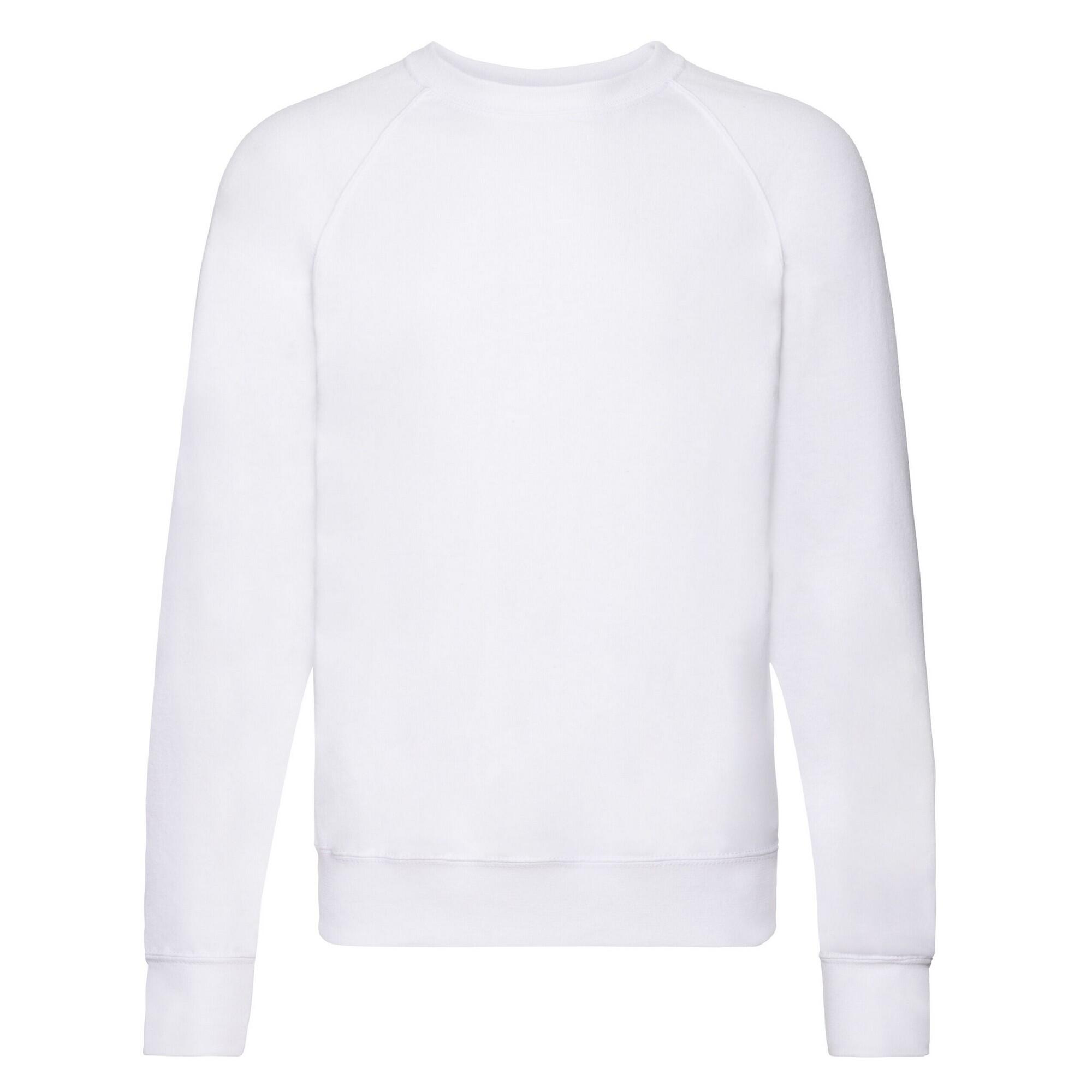 FRUIT OF THE LOOM Unisex Adult Lightweight Raglan Sweatshirt (White)