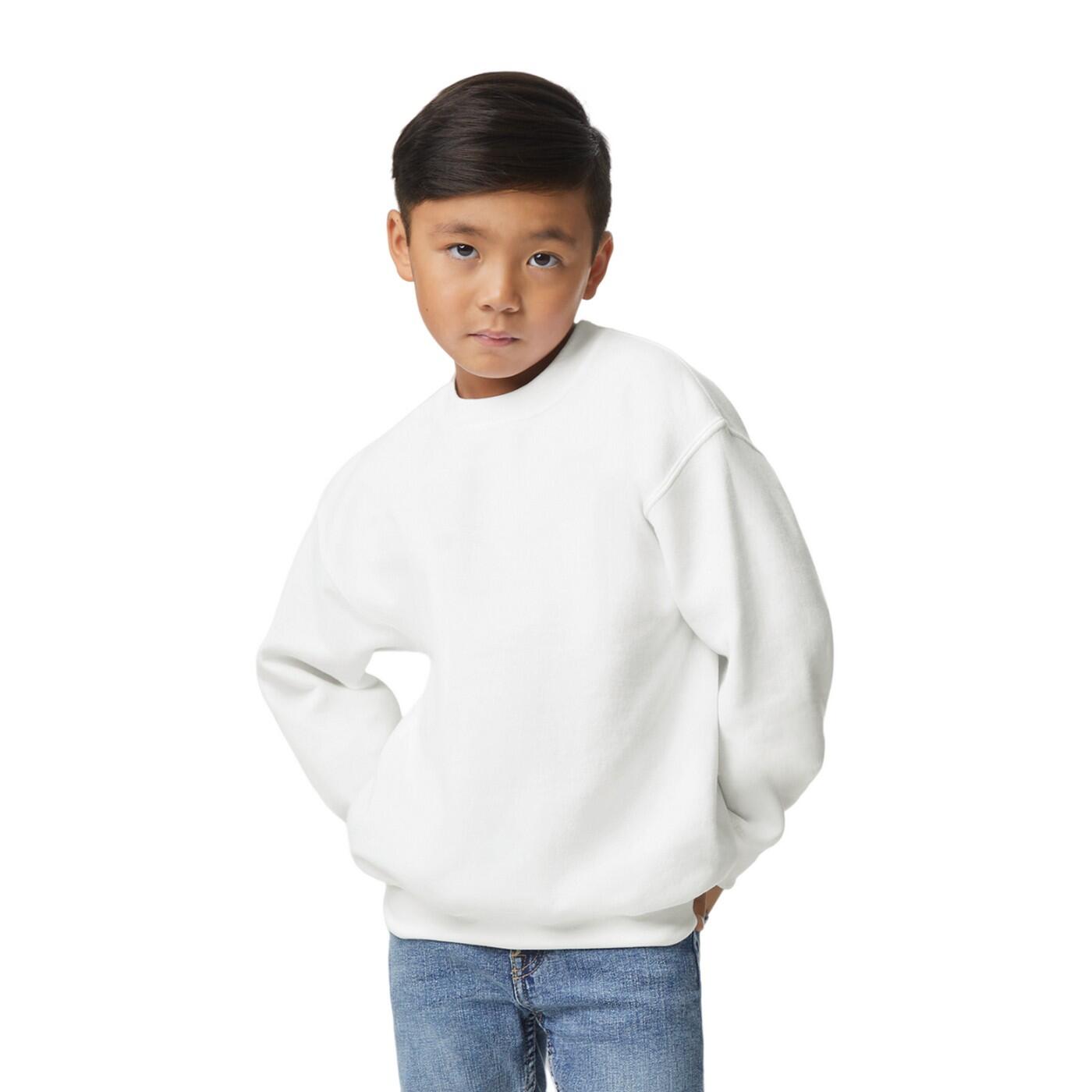 Childrens/Kids Heavy Blend Drop Shoulder Sweatshirt (White) 3/3