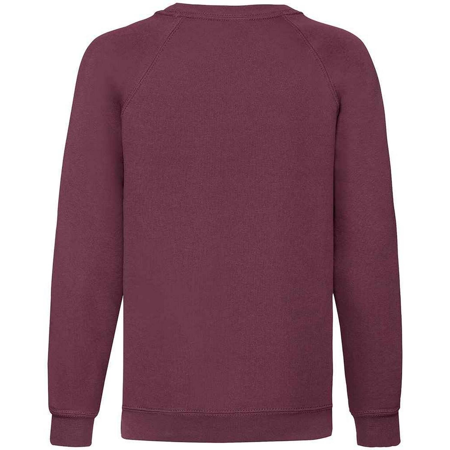 FRUIT OF THE LOOM Childrens/Kids Classic Raglan Sweatshirt (Burgundy)