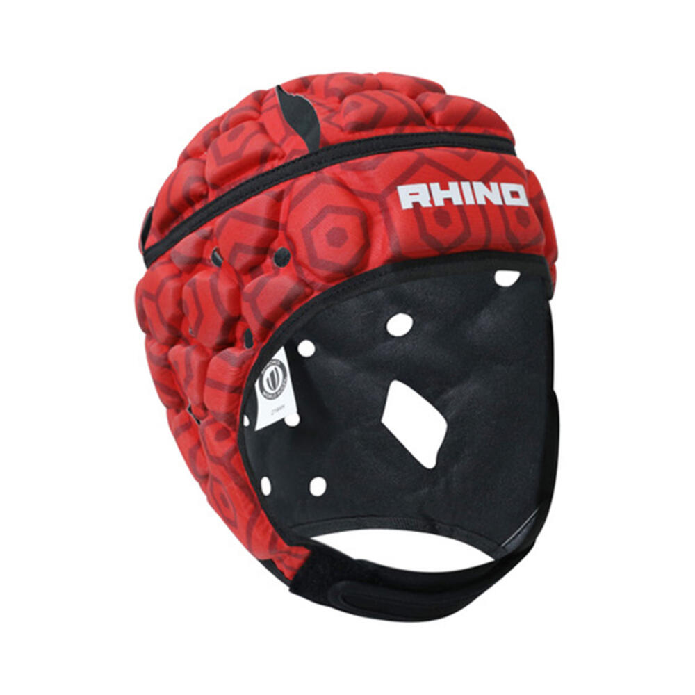 RHINO Childrens/Kids JB VII Rugby Headguard (Red/Black)